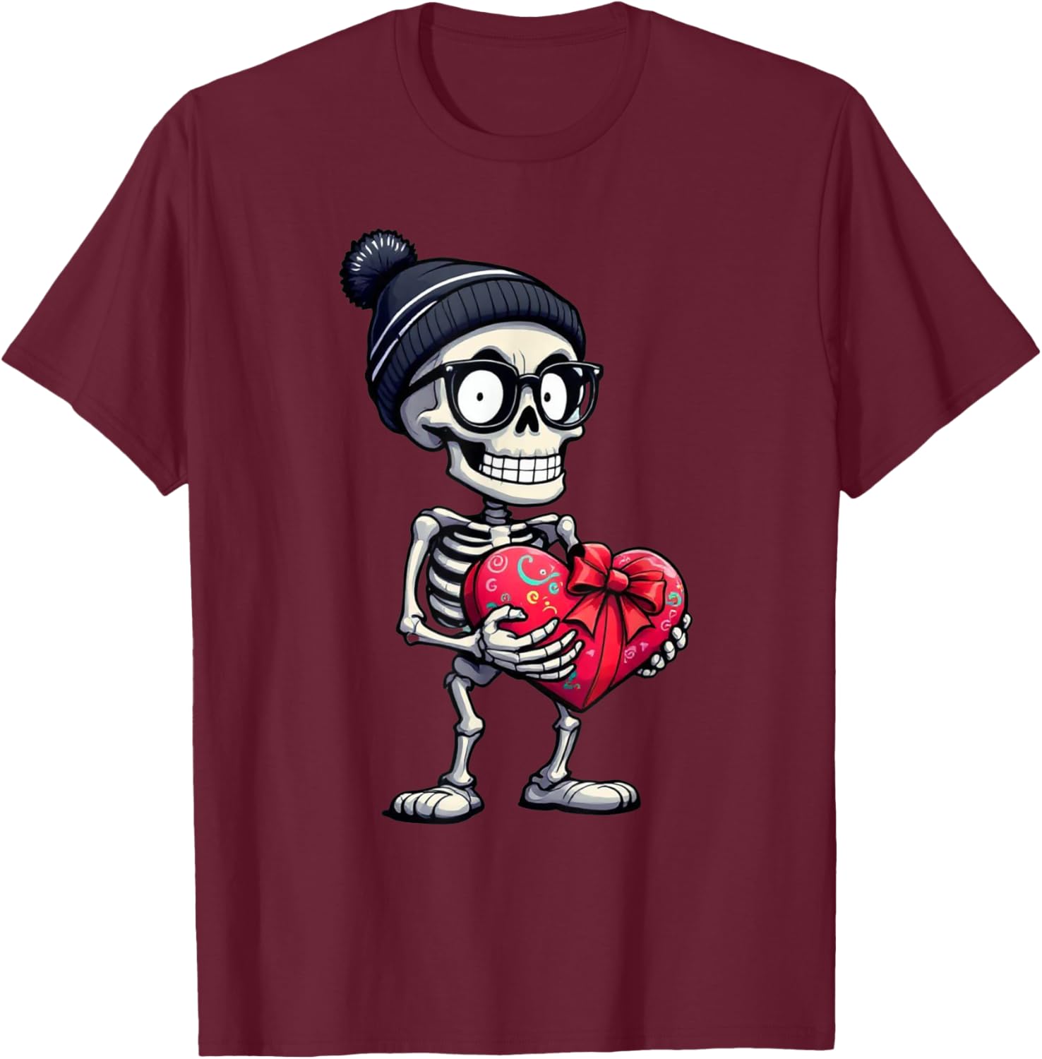 Funny Skeleton Heart Valentine's Day T-Shirt for Men and Women - 7