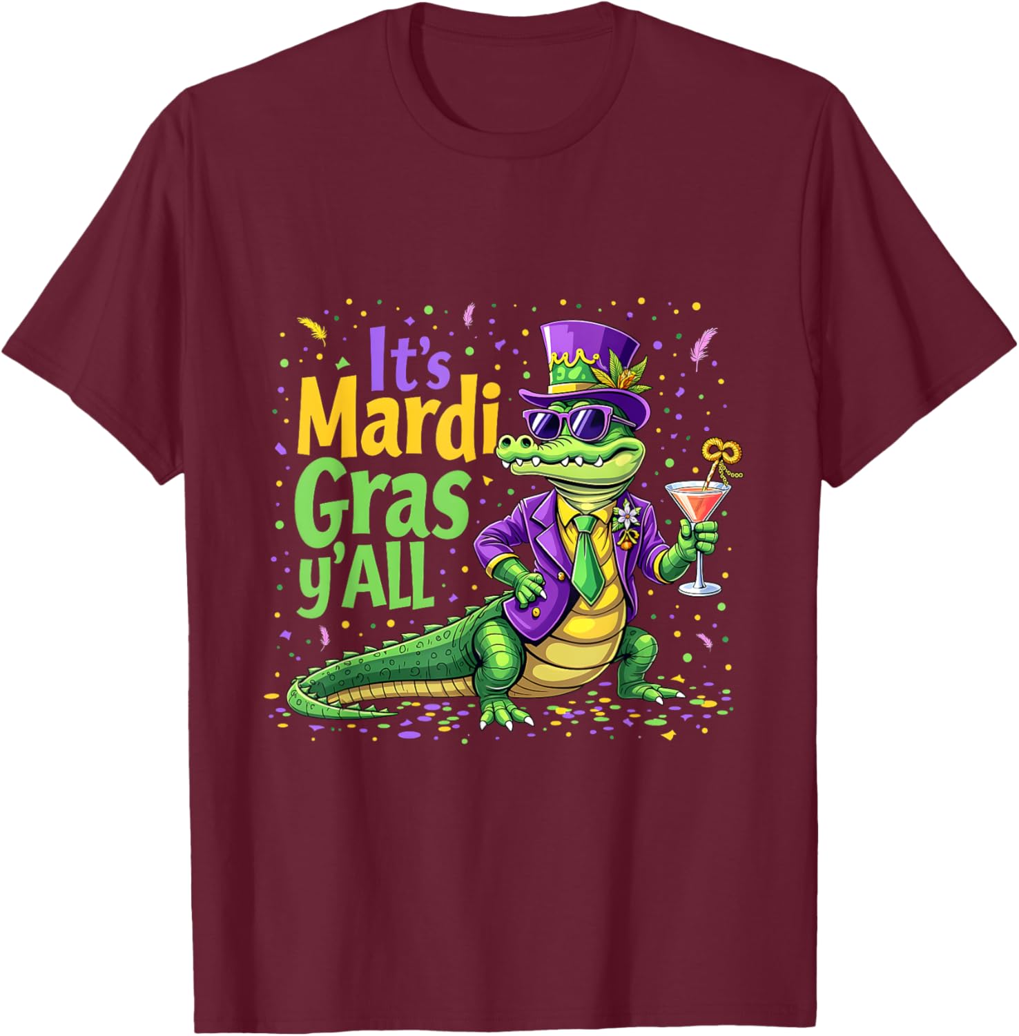 Funny Mardi Gras 2025 Alligator T-Shirt for Fun Festivities - 21