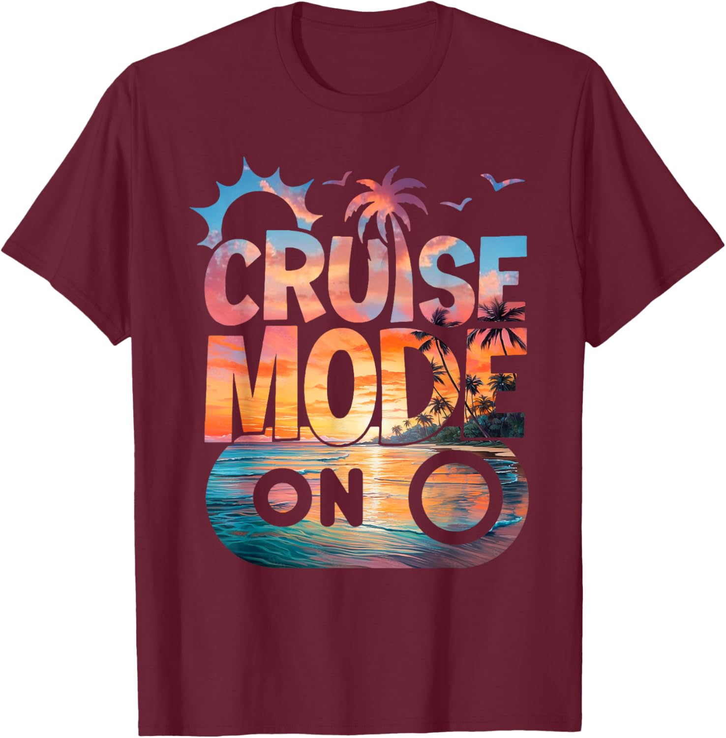 Cruise Mode On Tropical Sunset Family T-Shirt for Fun Vacation Vibes - 15