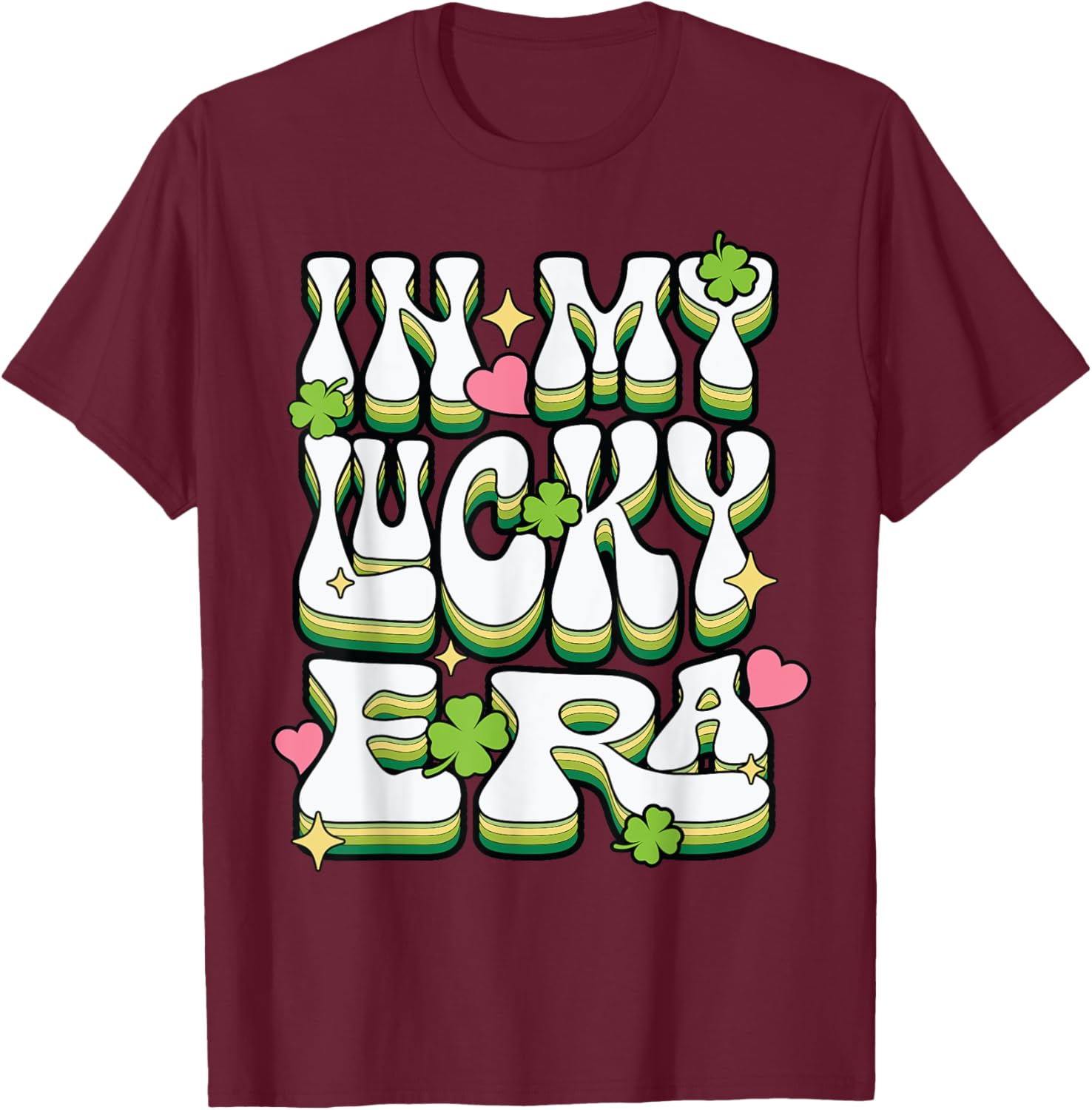 St Patricks Day Lucky Era Funny Irish Shamrock Groovy T-Shirt - 11