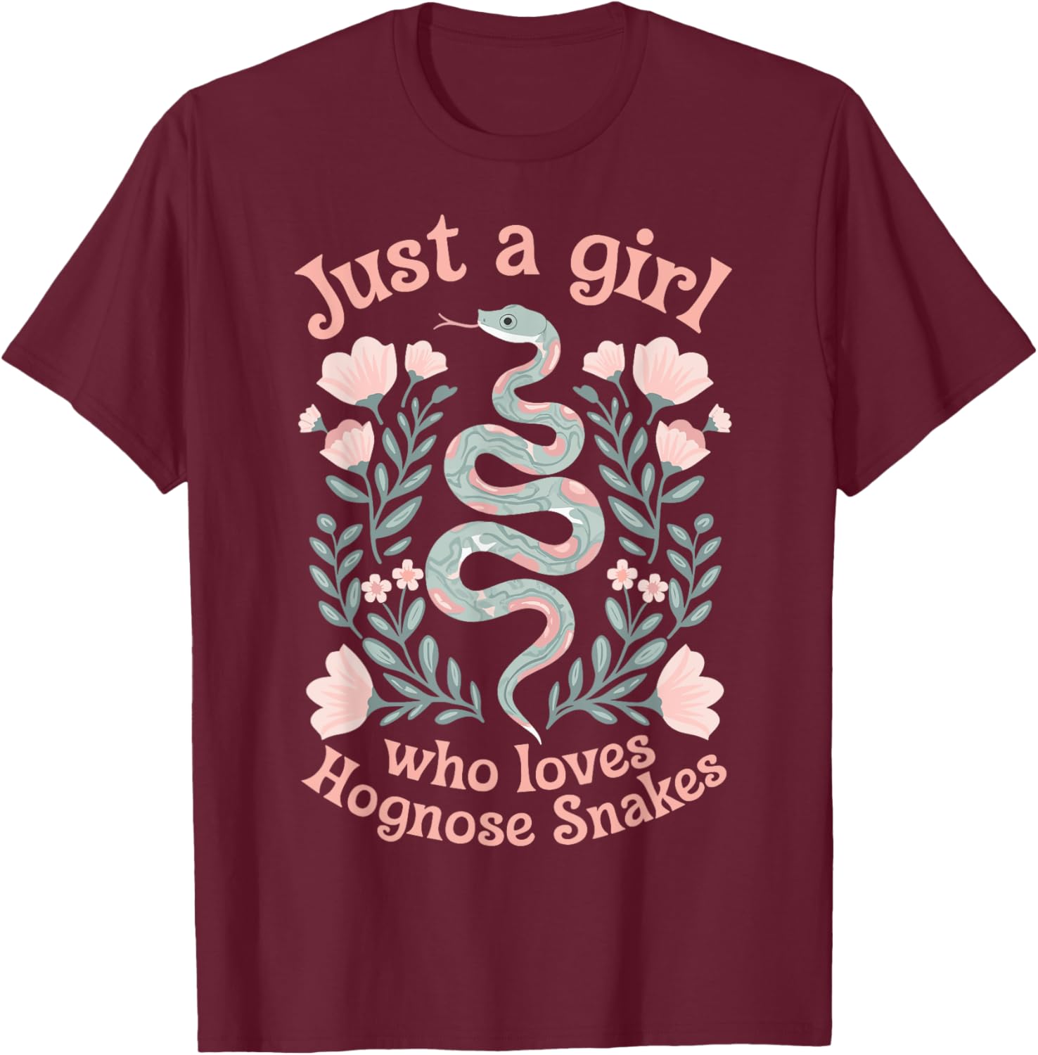 Just A Girl Who Loves Hognose Snakes T-Shirt Cute Snake Lover Tee - 16