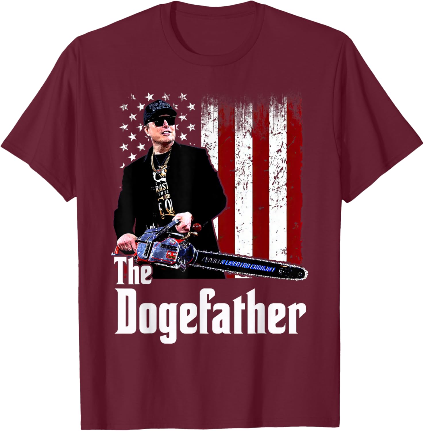 The Dogefather Chainsaw USA Flag T-Shirt for Men and Women - 9