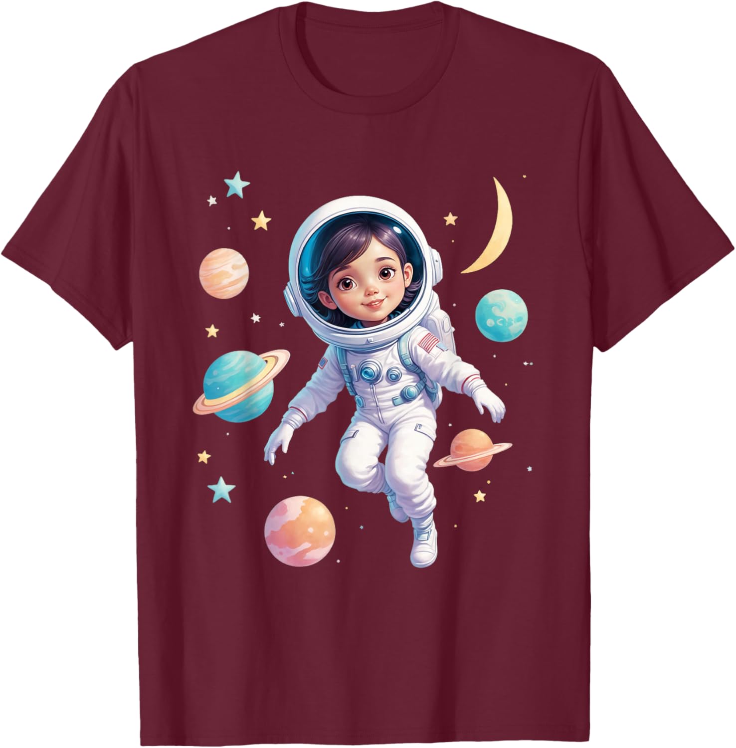 Cute Space Girl Astronaut T-Shirt for Cosmic Explorer Fans - 14