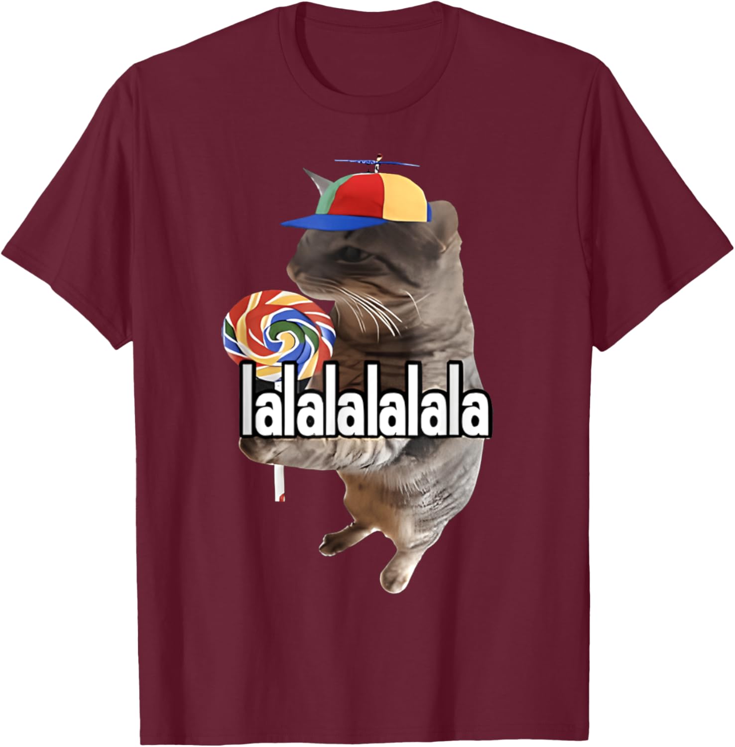 Silly Cat with Lollipop Funny Meme T-Shirt for Men, Women, Kids - 4