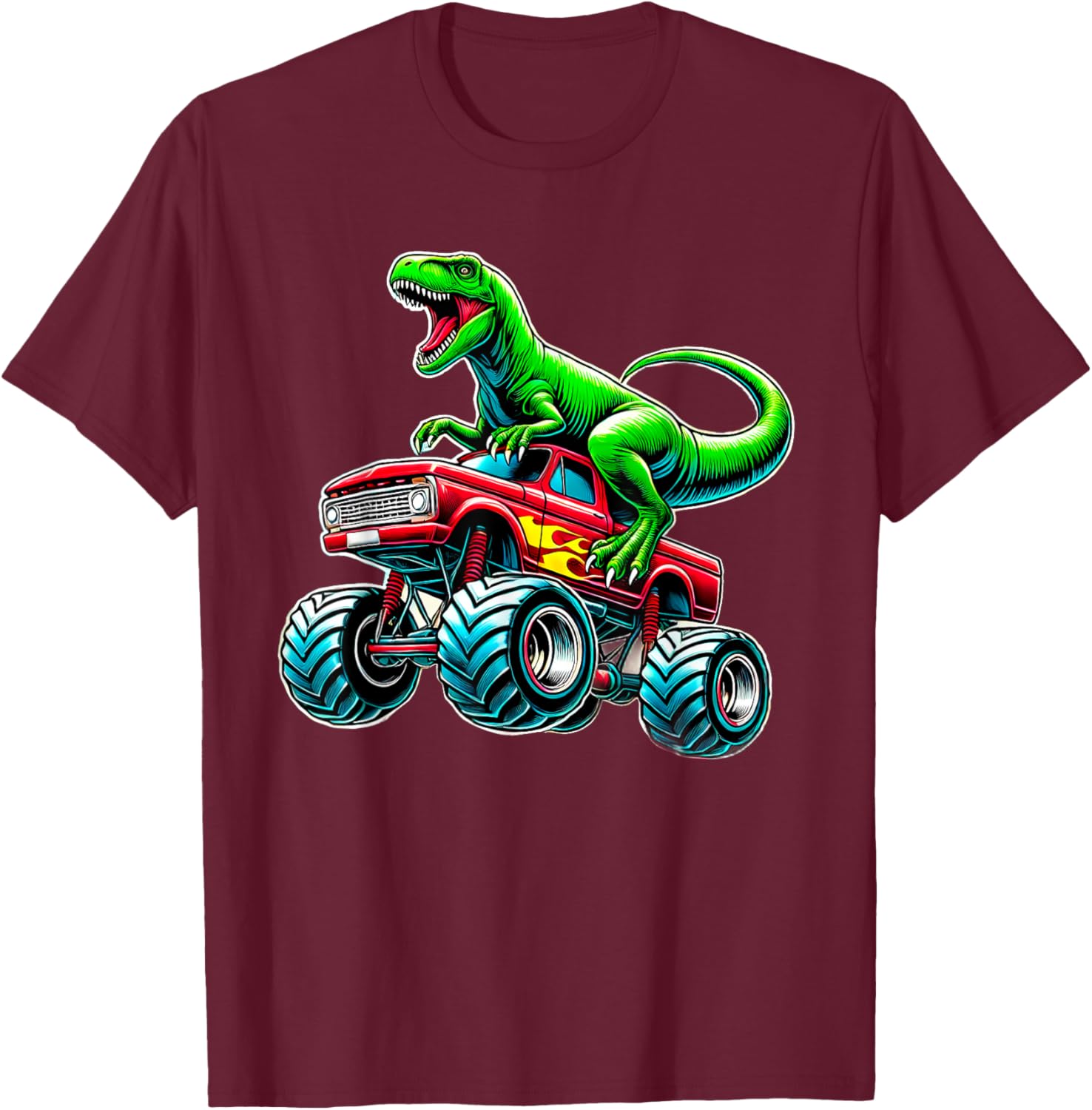 Monster Truck Dinosaur Birthday Party T-Shirt for Boys Fun Gift - 13