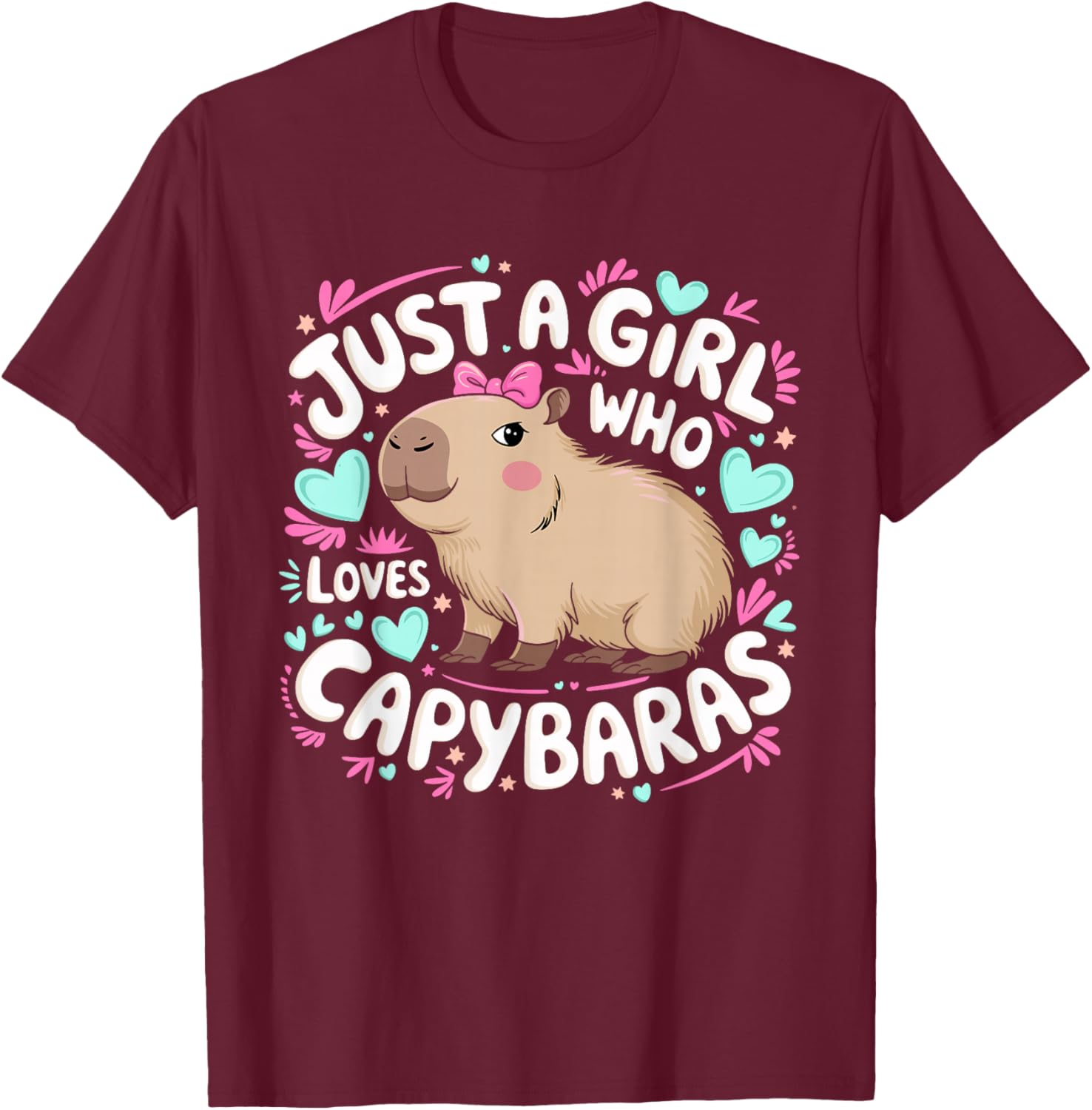 Just a Girl Who Loves Capybaras T-Shirt for Women and Kids - 11
