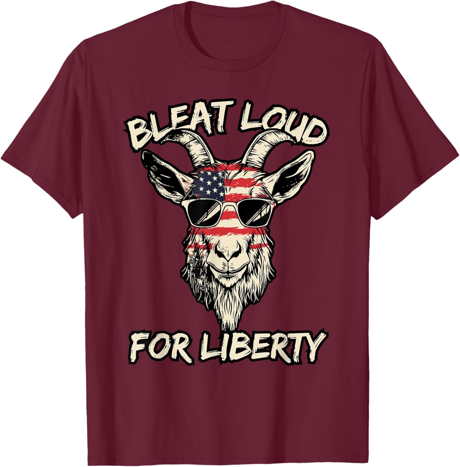 Cool American Goat in Sunglasses USA Flag T-Shirt for Patriotic Style - 2