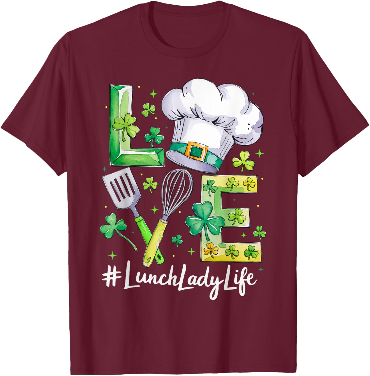 Funny Love Lunch Lady Life St Patricks Day T-Shirt for Men and Women - 15