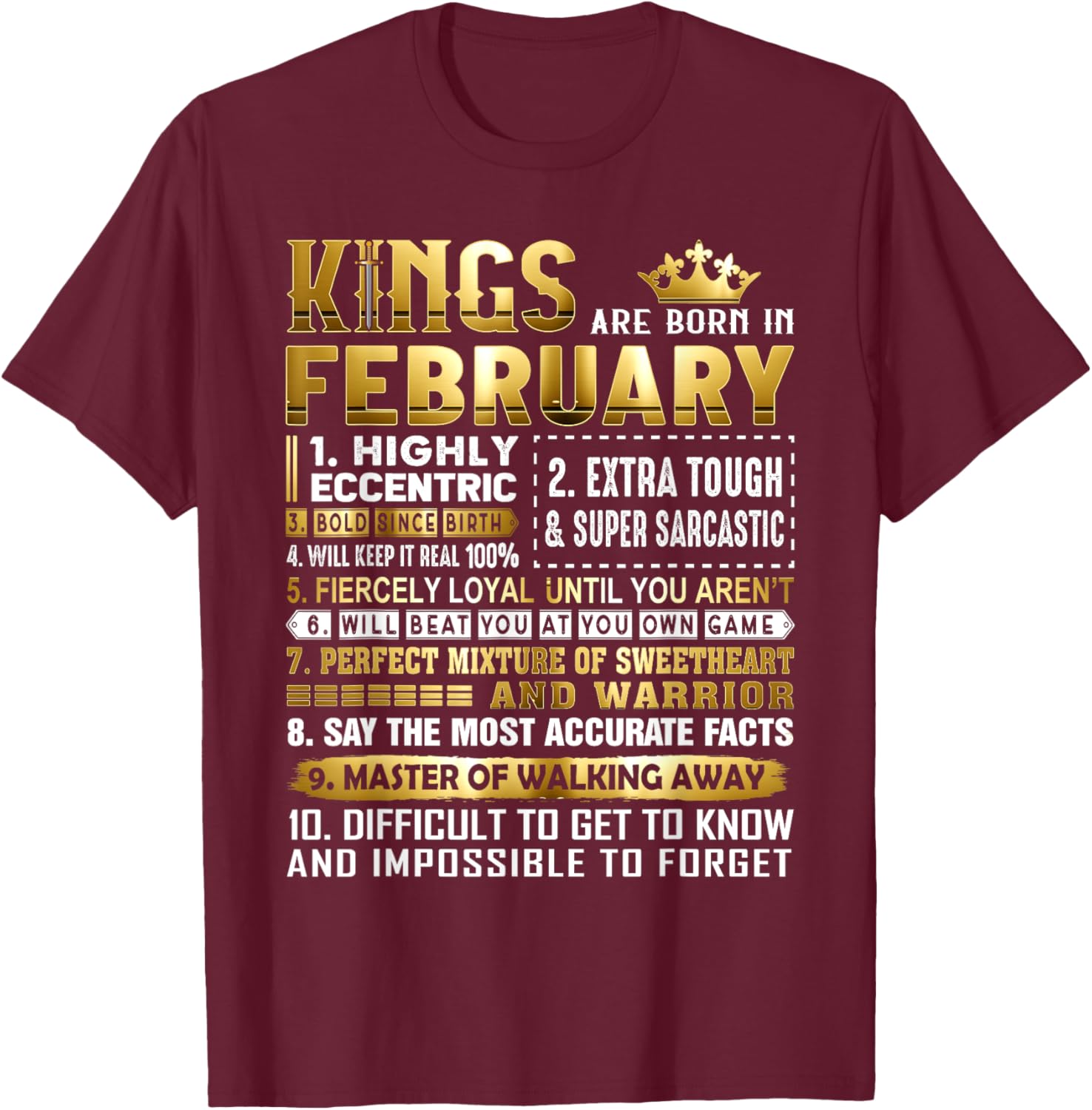 Kings Are Born In February Birthday Shirt for Men and Women - 10
