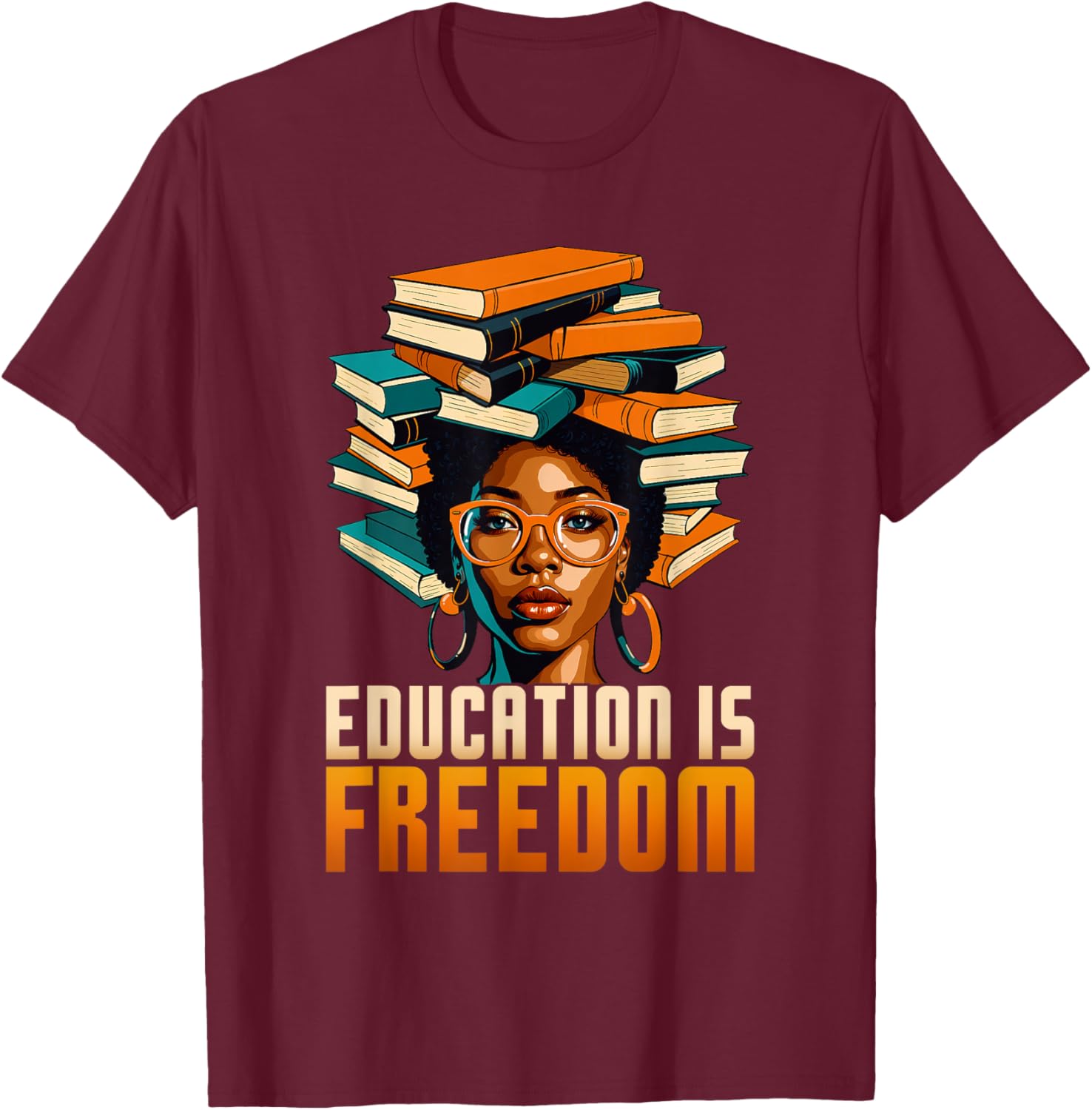 Empowering BHM Teacher T-Shirt: Education Is Freedom for Women - 3