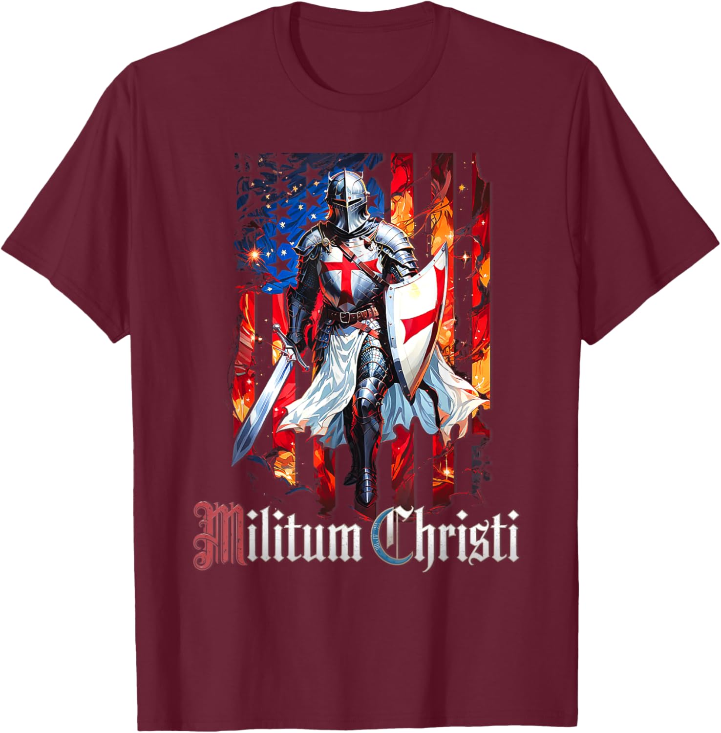 Catholic Knight Templar Crusader Cross T-Shirt for Faith and Style - 15