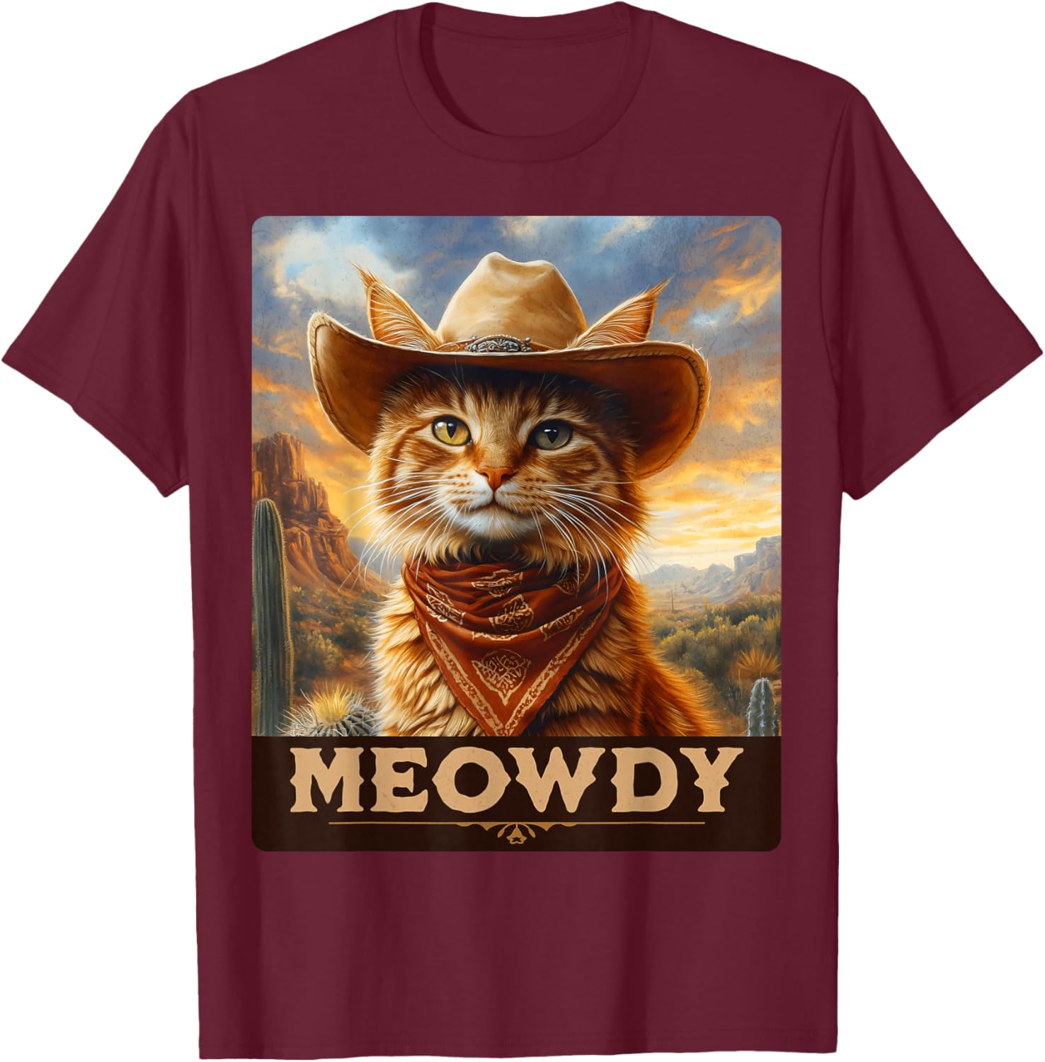 Meowdy Cowboy Cat T-Shirt for Wild West Cat Lovers and Fans - 26