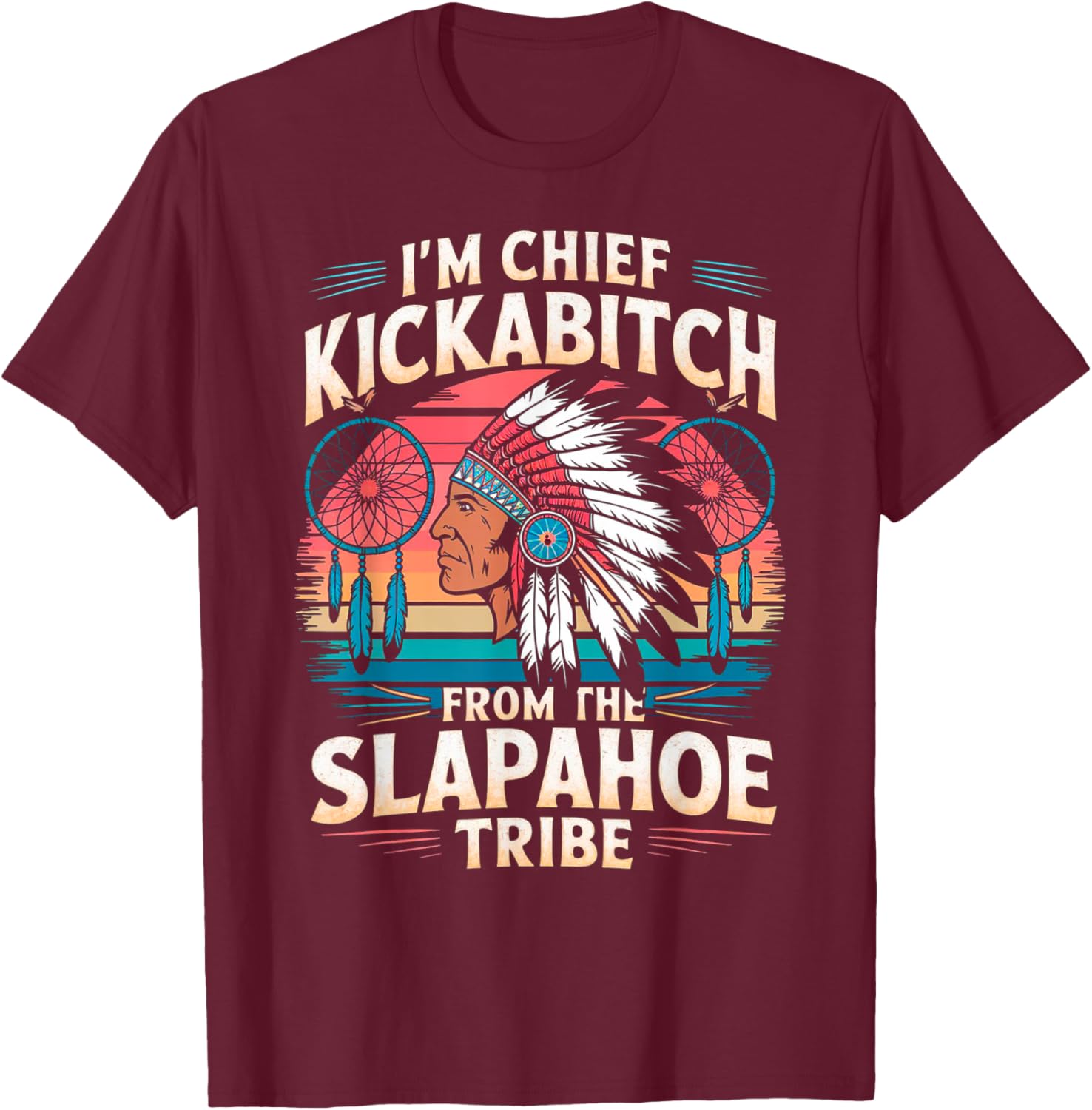 Retro Vintage Chief Kickabitch T-Shirt from Slapahoe Tribe Collection - 7