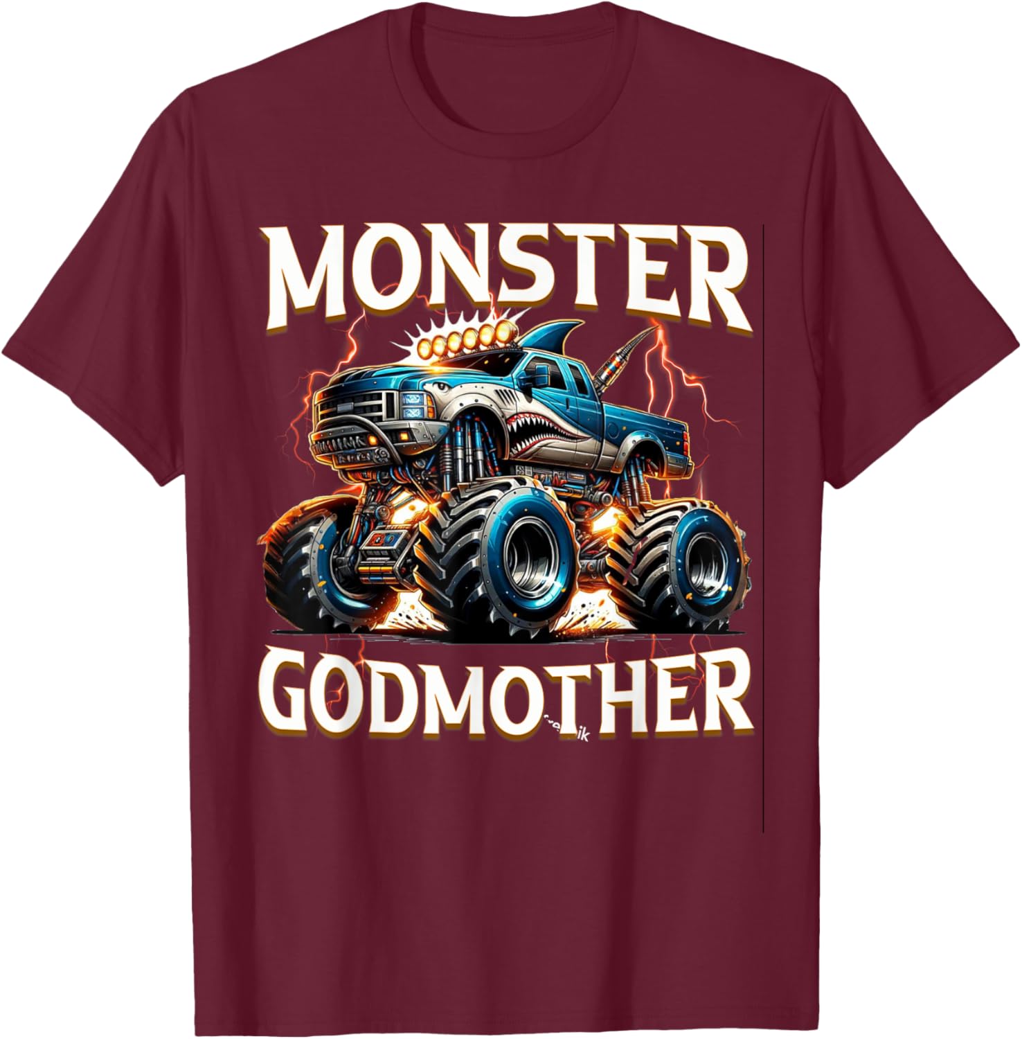 Godmother Family Matching Monster Truck T-Shirt for Truck Lovers - 6
