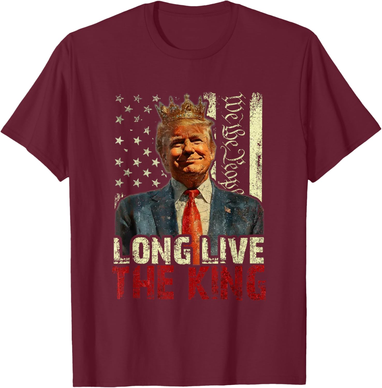 Vintage Trump Long Live The King Patriotic Retro T-Shirt for Men - 3