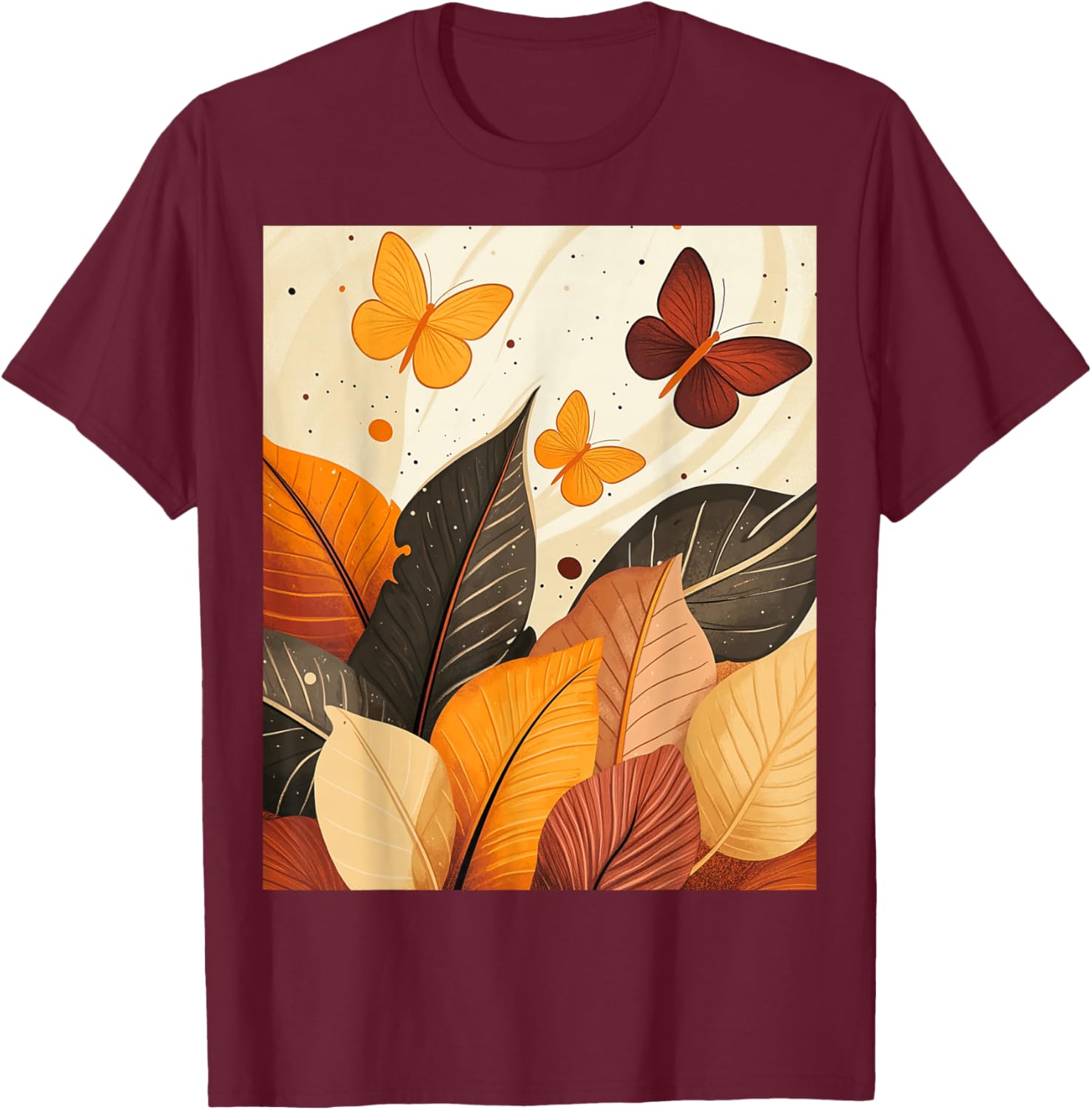 Autumn Leaves and Butterflies T-Shirt for Nature Lovers and Adventurers - 4