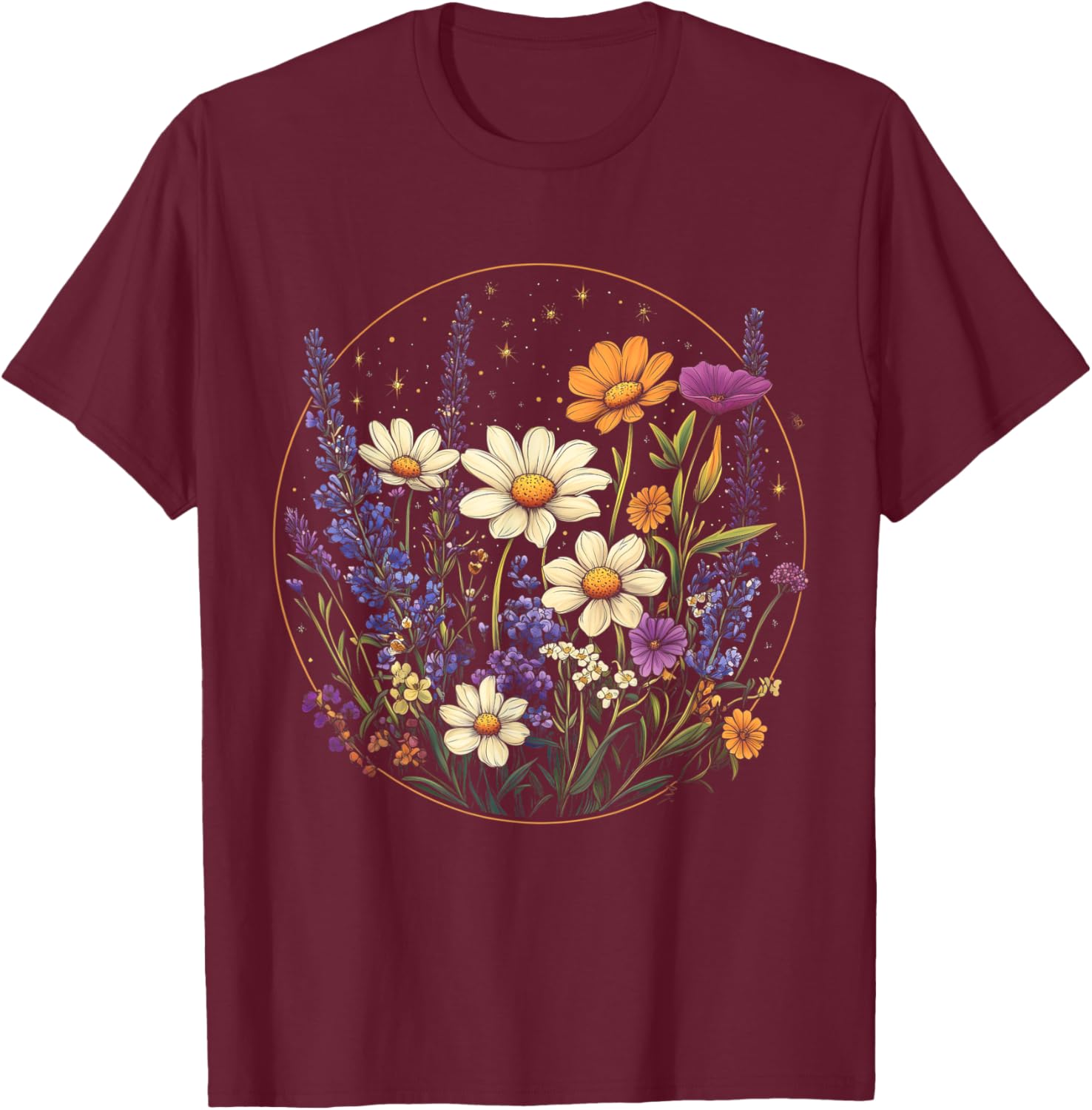 Vintage Wildflower Daisy Lavender Spring T-Shirt for Nature Lovers - 3