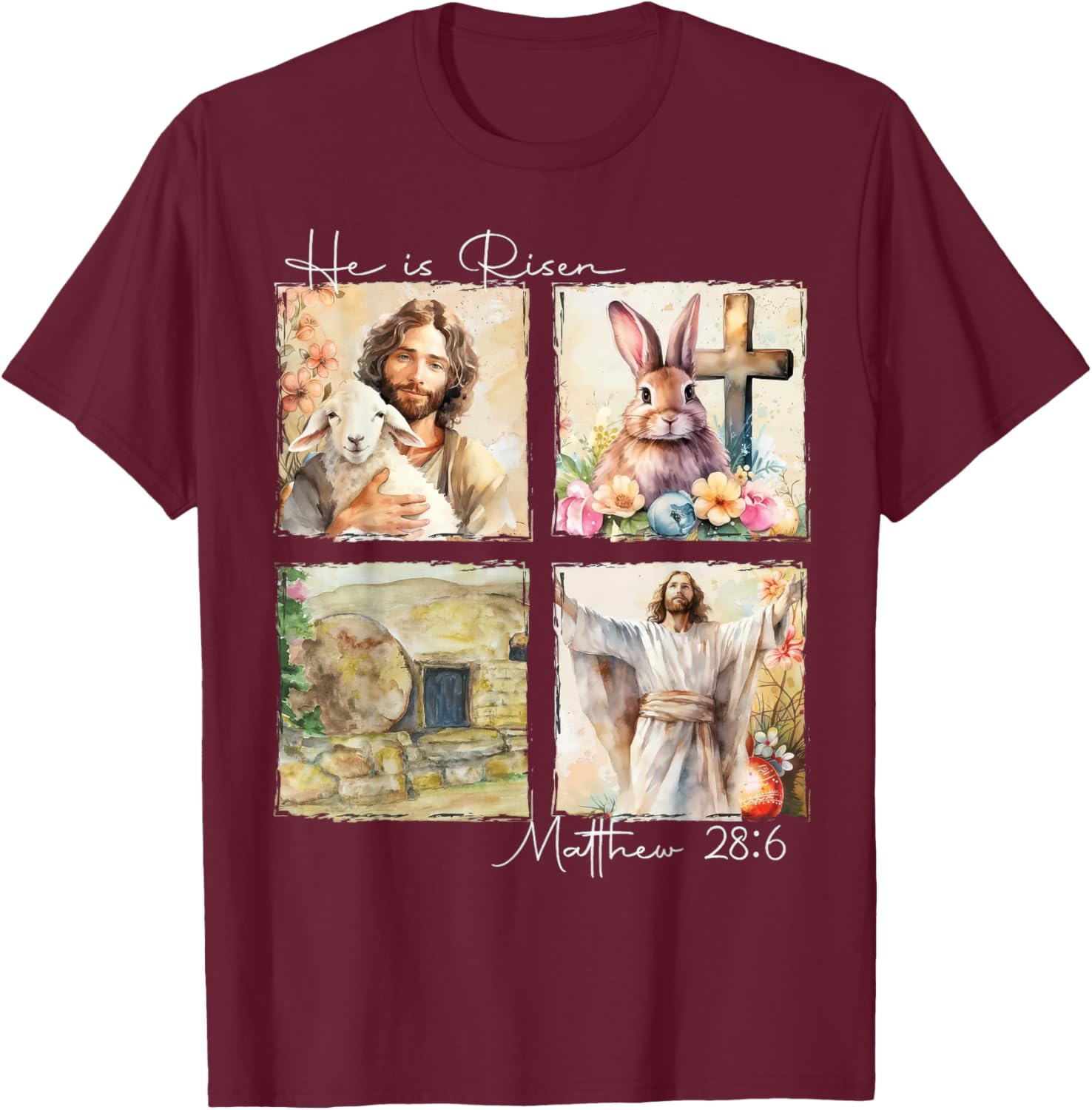 He Is Risen Matthew 28:6 Christian Easter T-Shirt for Believers - 17