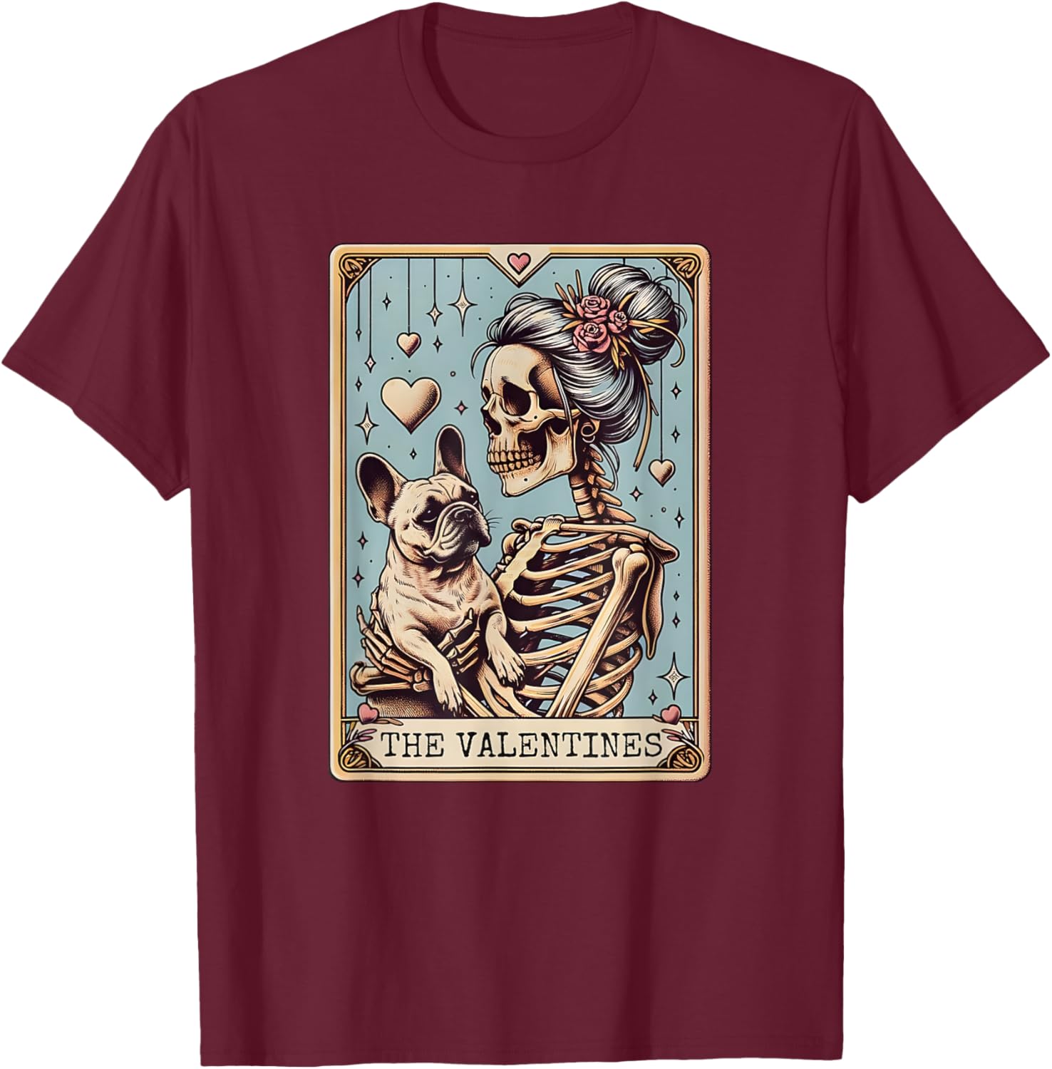 French Bulldog Valentine's Day Tarot Card T-Shirt for Dog Lovers - 3