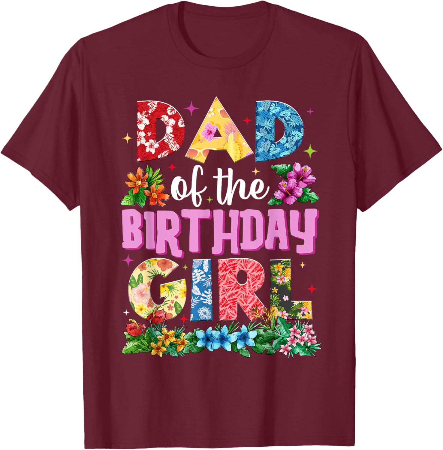Dad of Birthday Girl Hawaii Party Matching Family T-Shirt for Fun Celebrations - 14