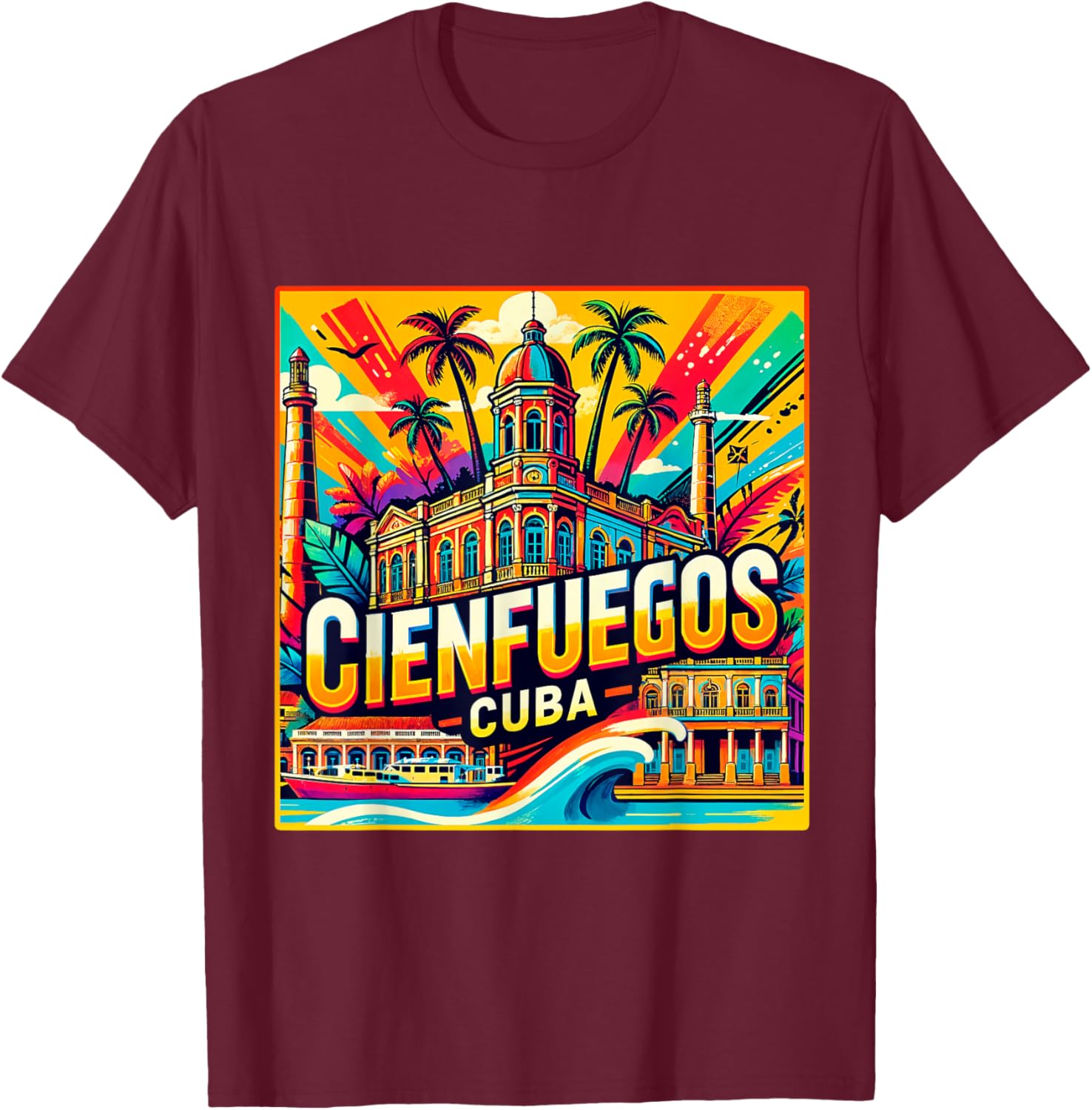 Cienfuegos Cuba Vintage Retro T-Shirt for Family Trips and Adventures - 23