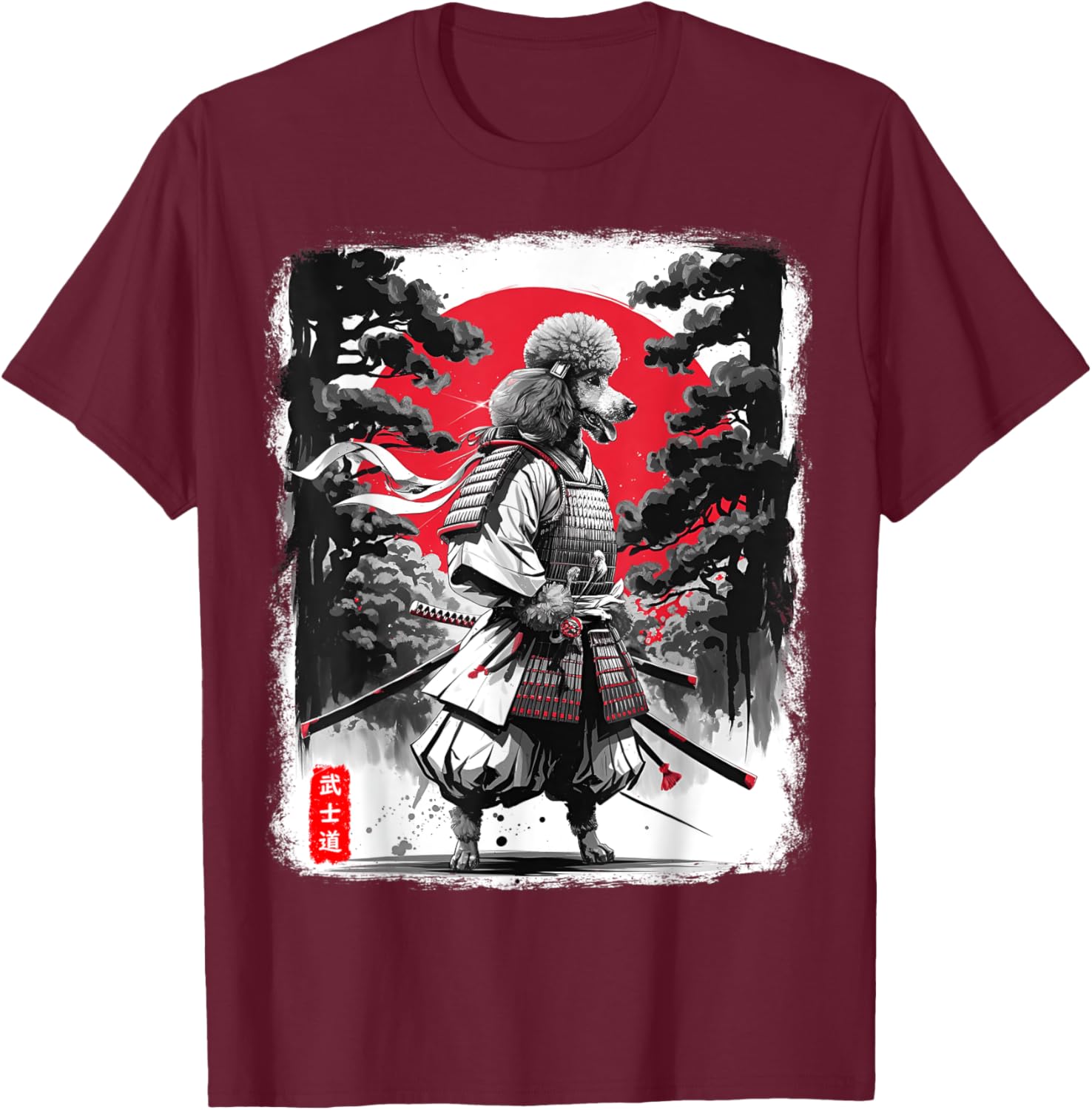 Poodle Samurai Warrior Sunset T-Shirt for Men and Women - Japanese Vibes - 10
