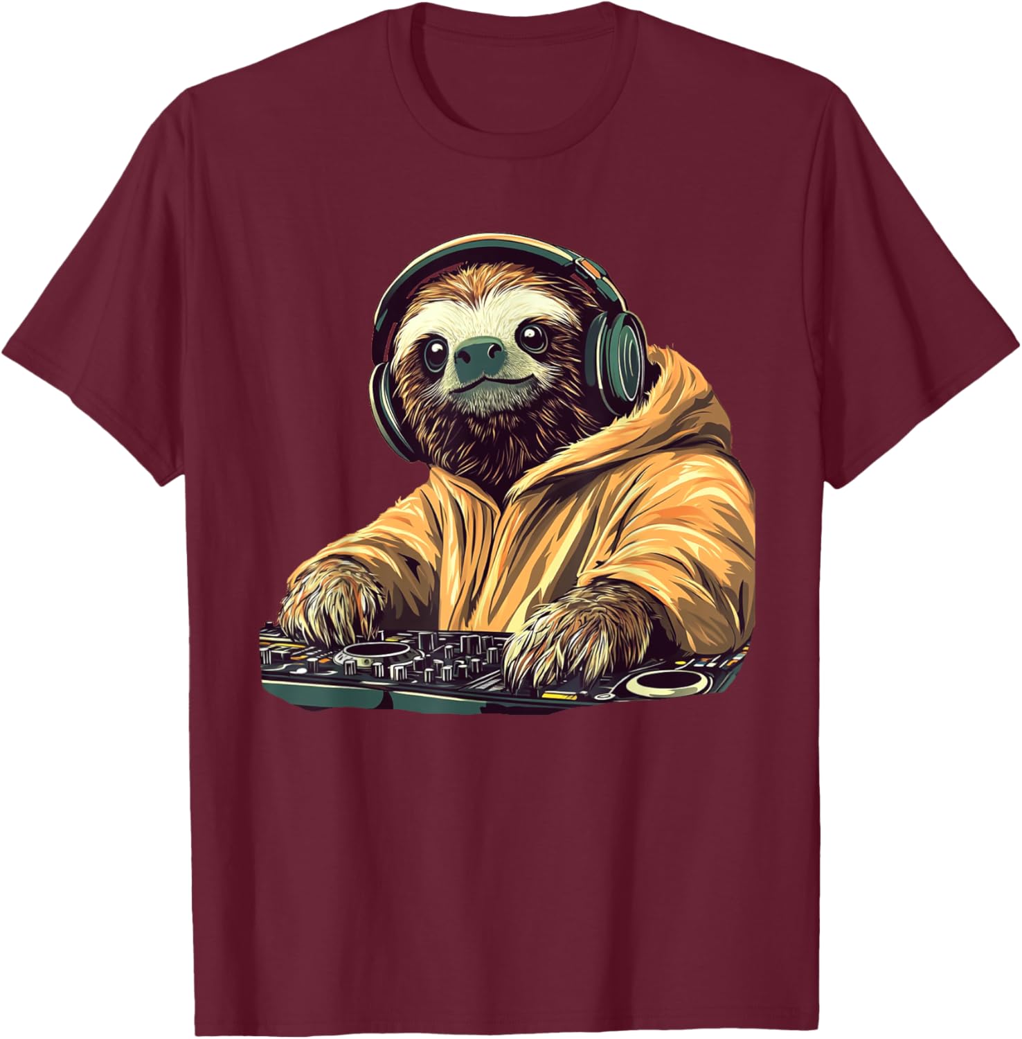 DJ Sloth Slow Jam Heat Costume T-Shirt for Fun Music Lovers - 9