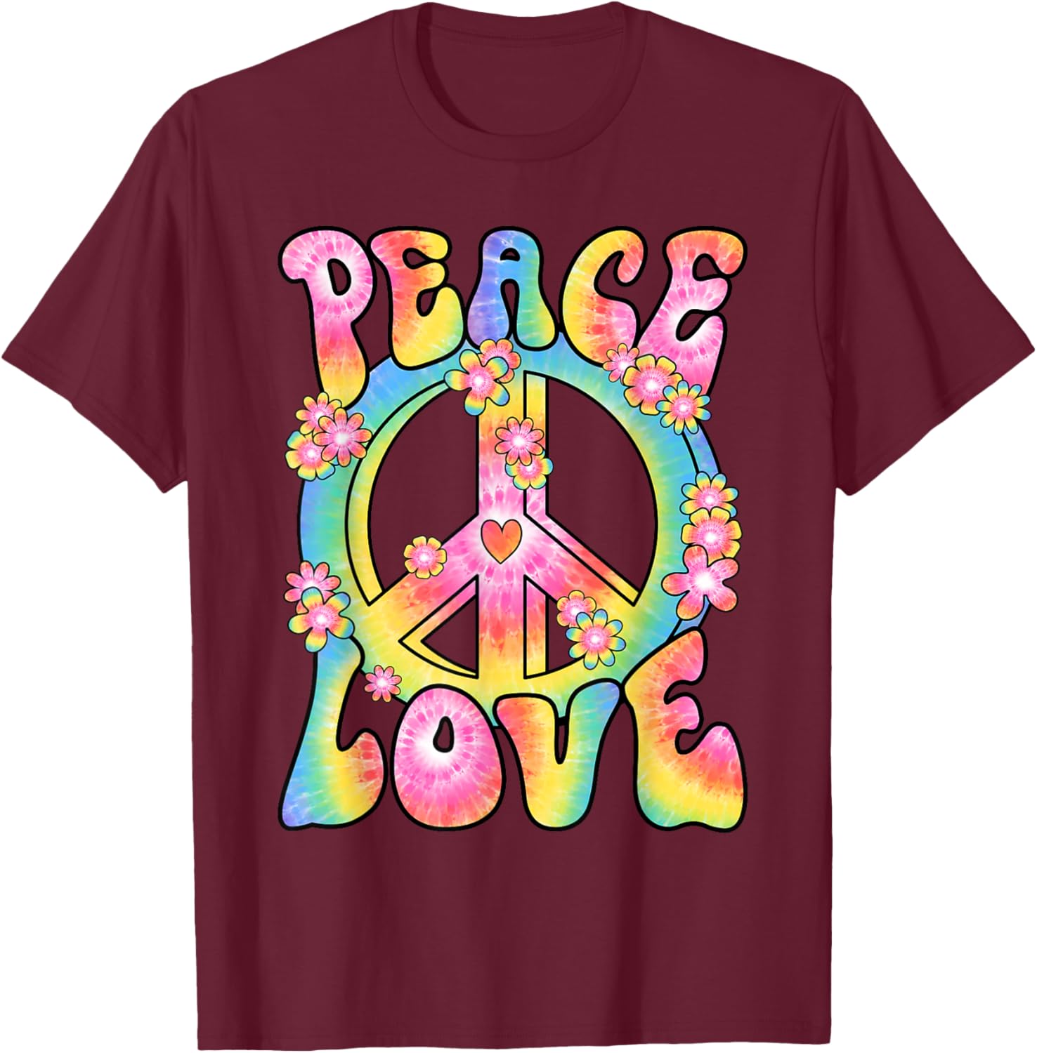 Retro Hippy Costume T-Shirt Peace Love 60s 70s Vintage Outfit - 6