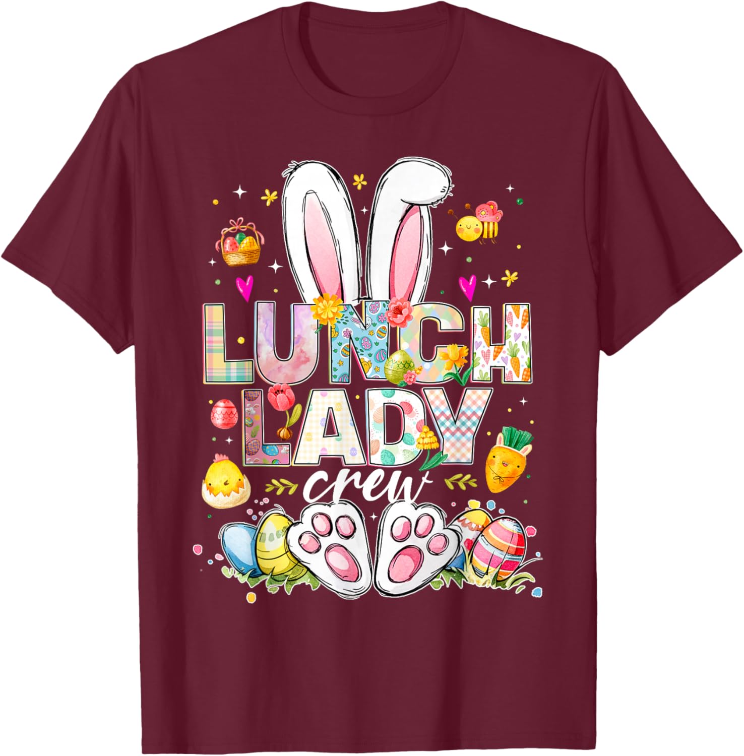 Funny Bunny Lunch Lady Easter T-Shirt for Cafeteria Workers - 4