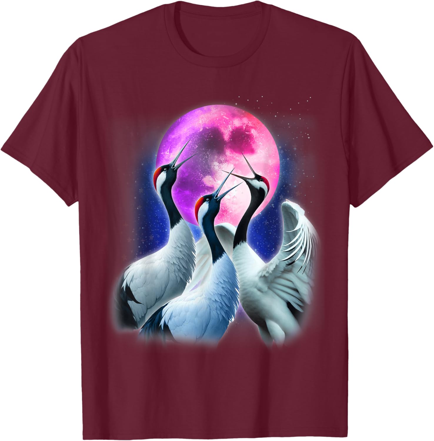 Funny Whooping Crane Howling at the Moon T-Shirt for Bird Lovers - 19