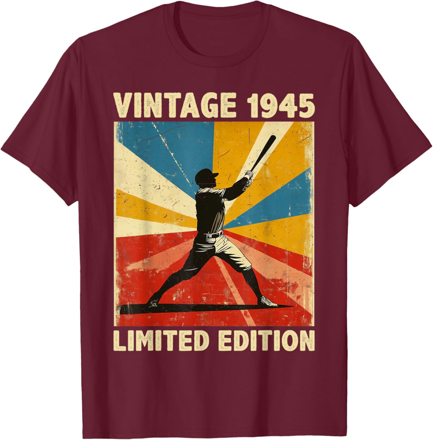 Retro Vintage 1945 Baseball Lover Funny T-Shirt for True Fans - 3