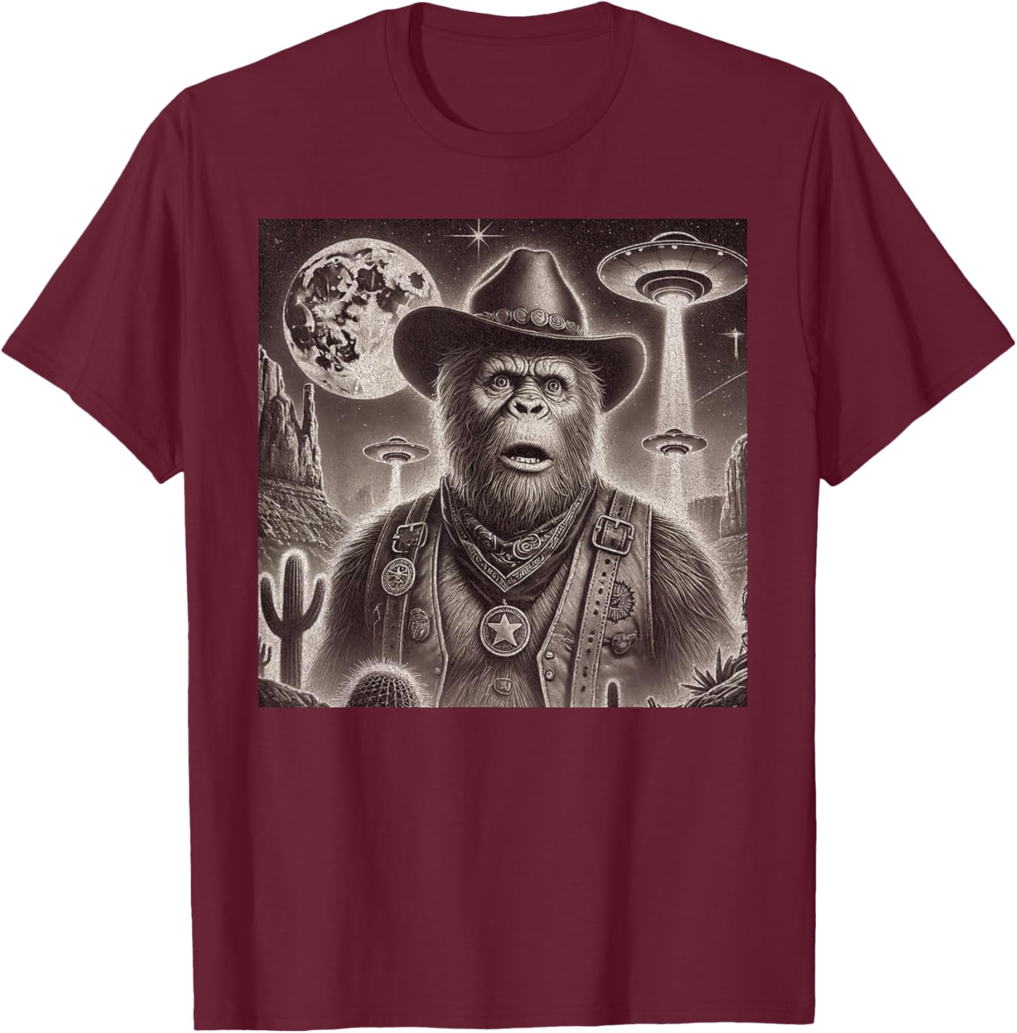 Bigfoot UFO Selfie T-Shirt for Fun Loving Alien Enthusiasts - 9