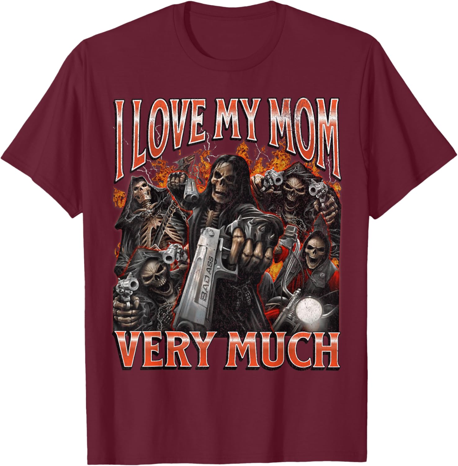 Funny I Love My Mom Skeleton Graphic T-Shirt for Unique Style Lovers - 22
