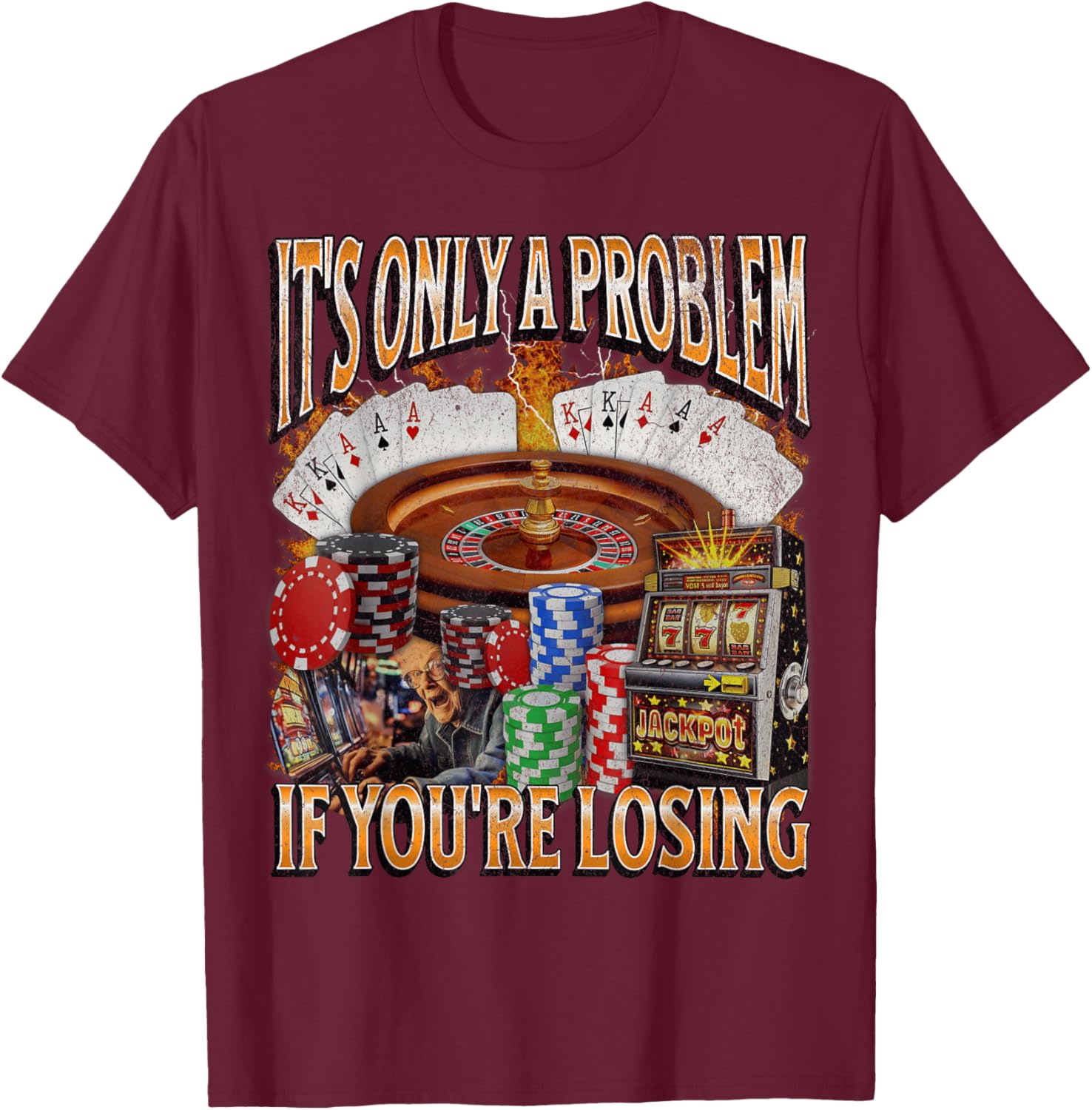 Funny Gambling Bootleg Graphic T-Shirt Perfect for Losing Bet Lovers - 5