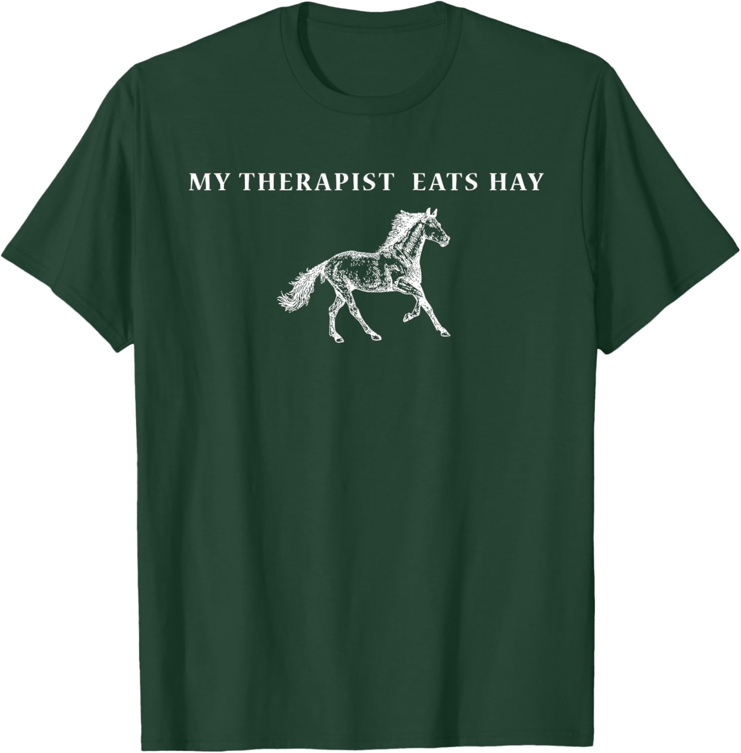 Funny Vintage Retro My Therapist Eats Hay Horse Lover T-Shirt - 10