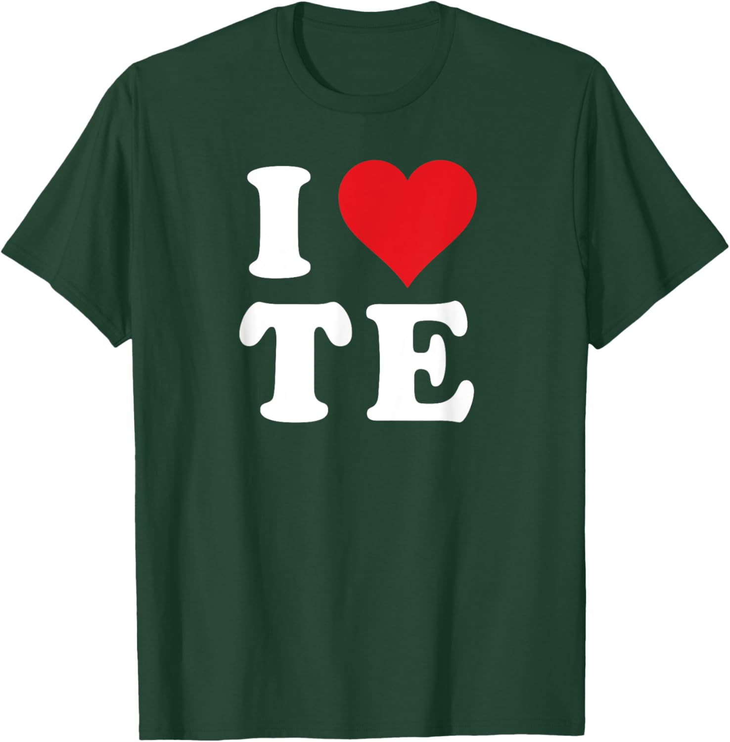 I Love TE Initials Heart T-Shirt for Personalization and Style - 12