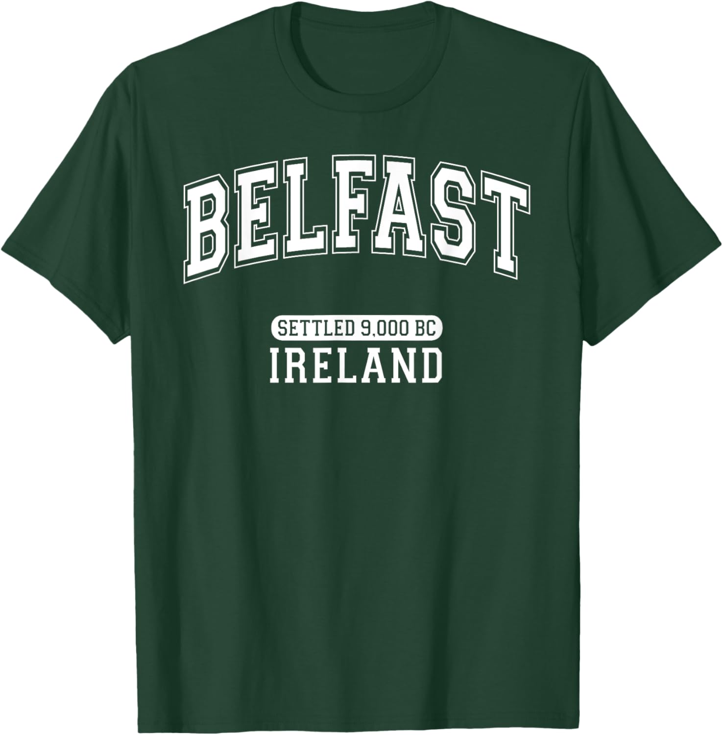 Belfast Ireland Retro T-Shirt with Arched White Letters for History Lovers - 9