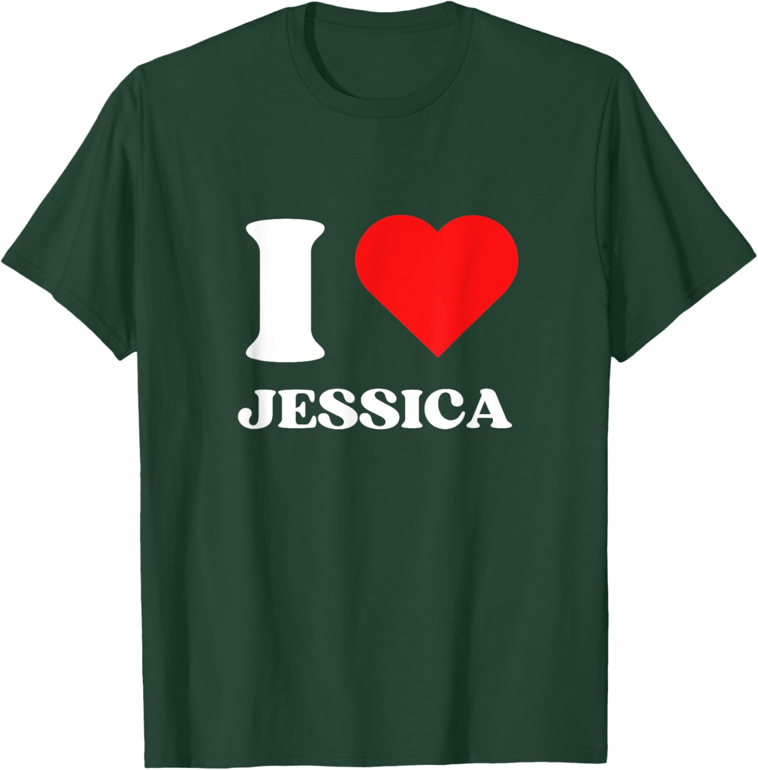 I Love Jessica Y2K Heart Graphic Valentine's Day T-Shirt for Women - 26