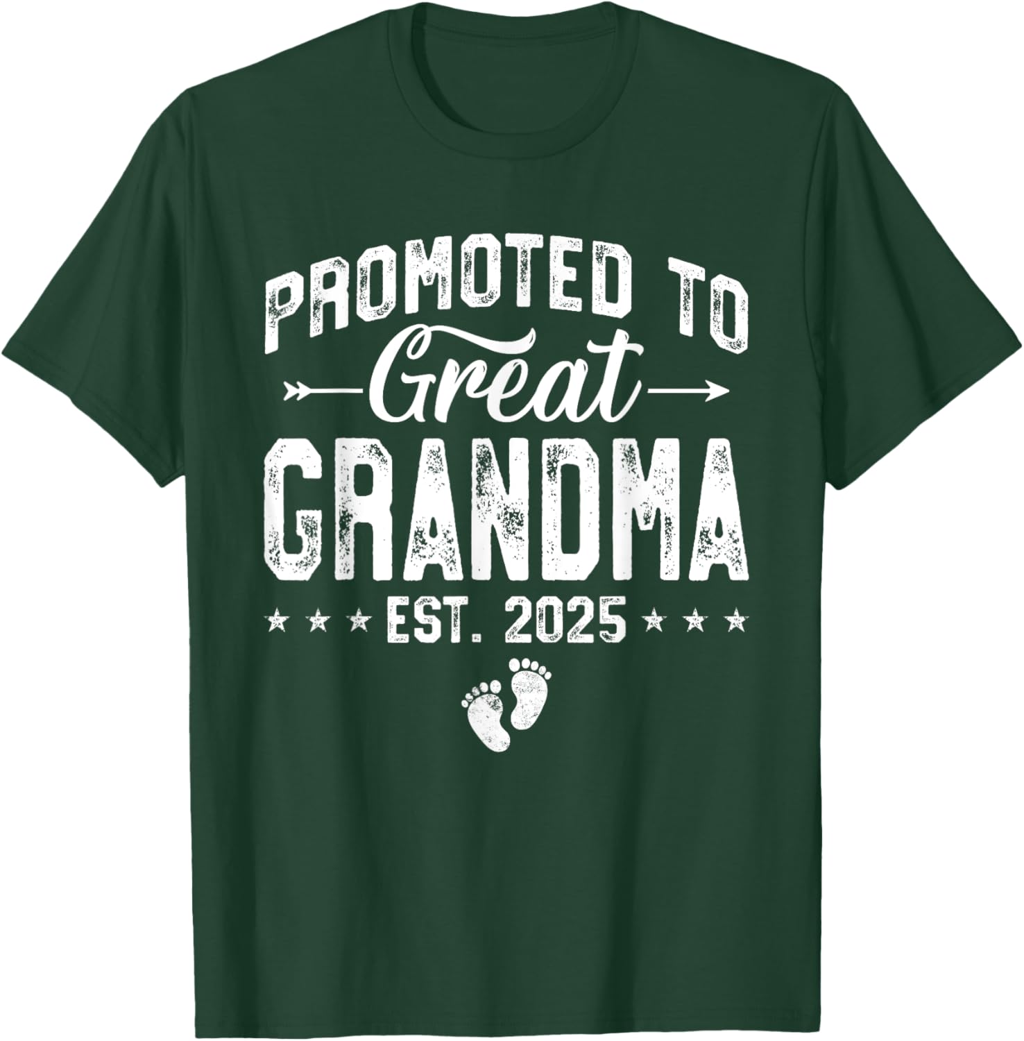 Promoted to Great Grandma 2025 Cute T-Shirt for New Grandparents - 2