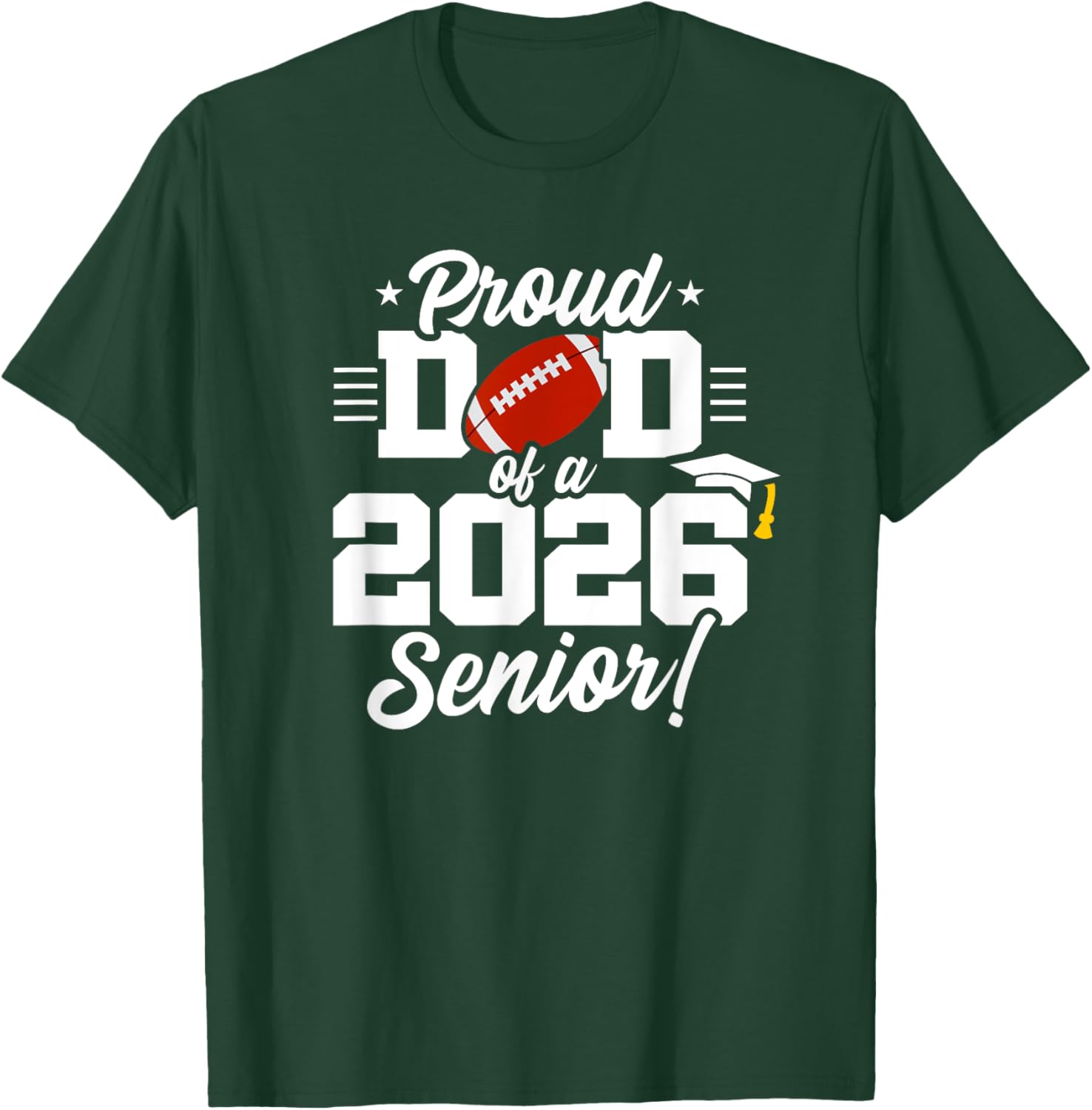 Class of 2026 Senior Year Football Dad T-Shirt for Proud Parents - 4