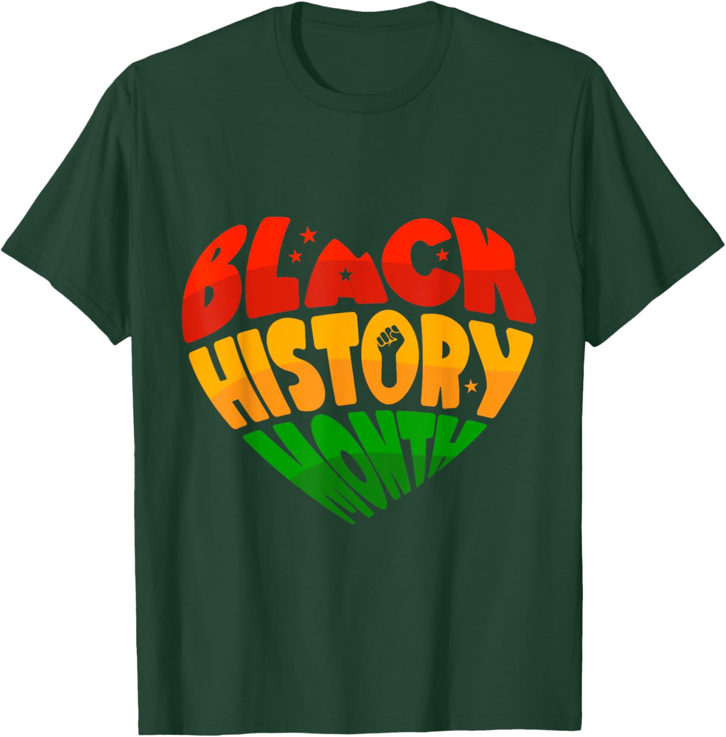 Celebrate Black History Month Heart & Fist T-Shirt for Women, Men & Kids - 1