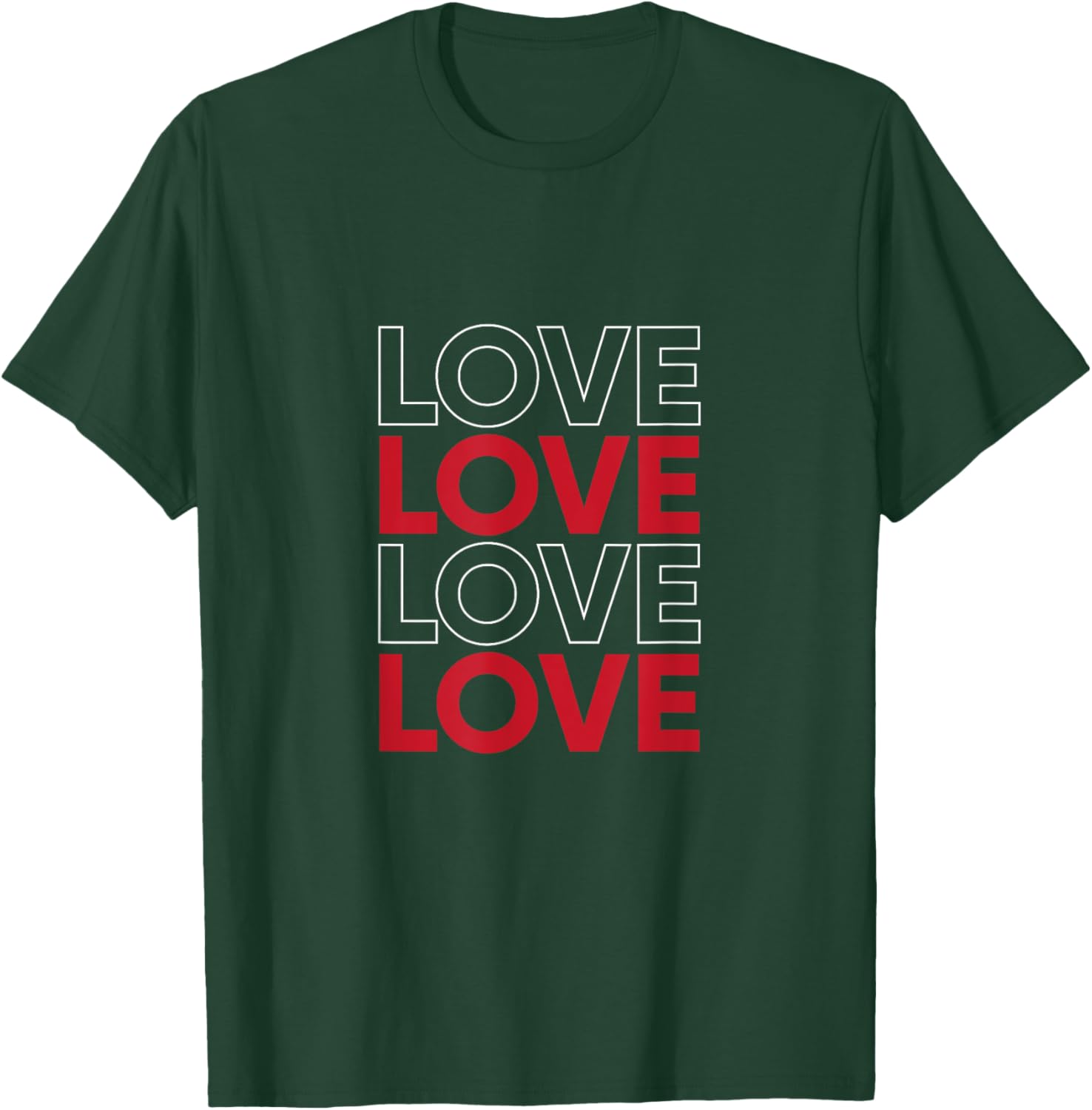 Bold Red Love Text Valentine's Matching Couple T-Shirt for Sweethearts - 14