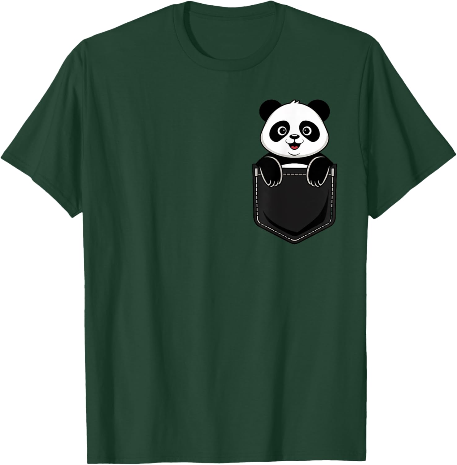 Cute Funny Panda T-Shirt for Men and Women Pocket Animal Design - 19