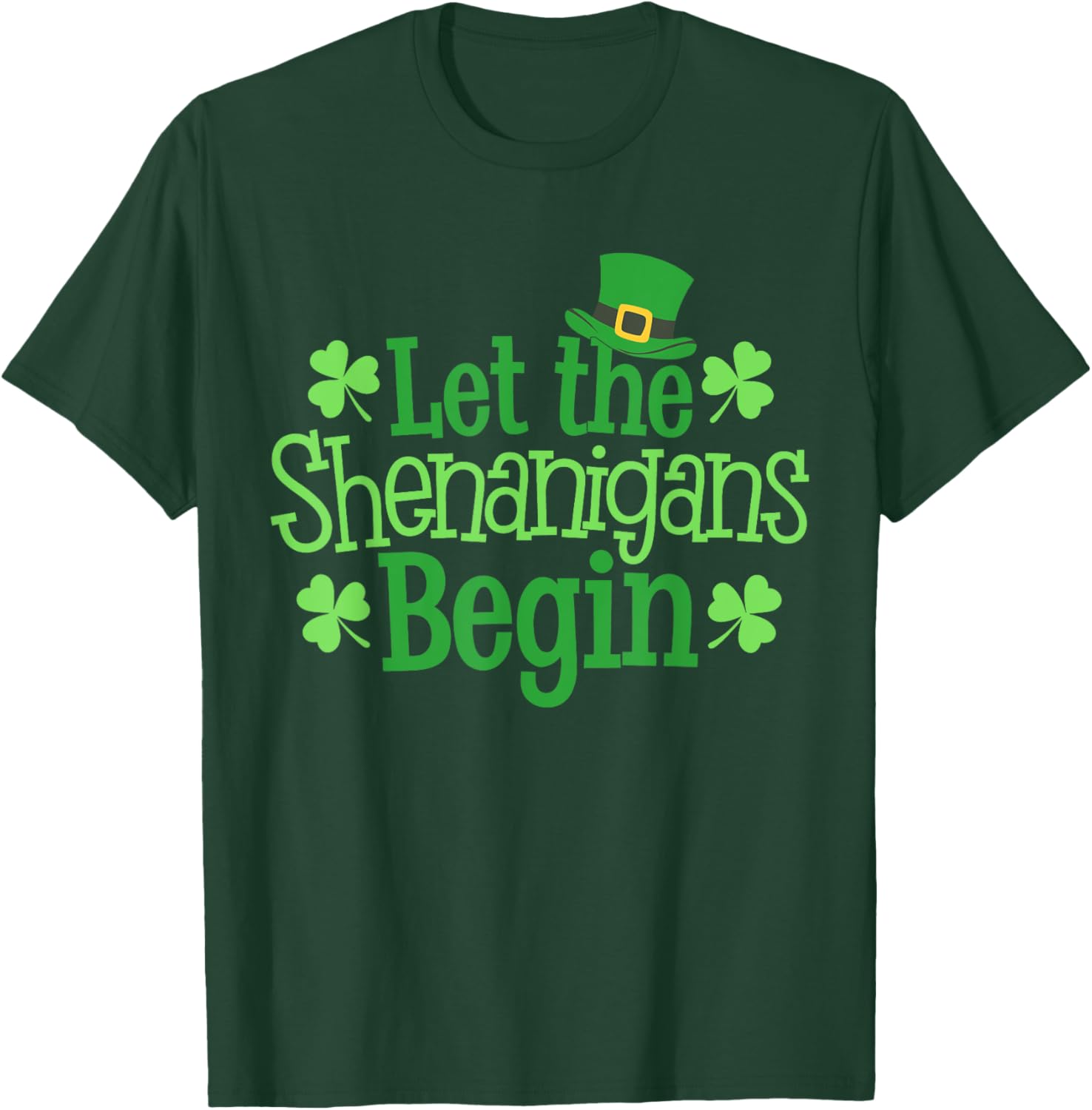 Funny Let The Shenanigans Begin St Patrick's Day Clover T-Shirt - 23