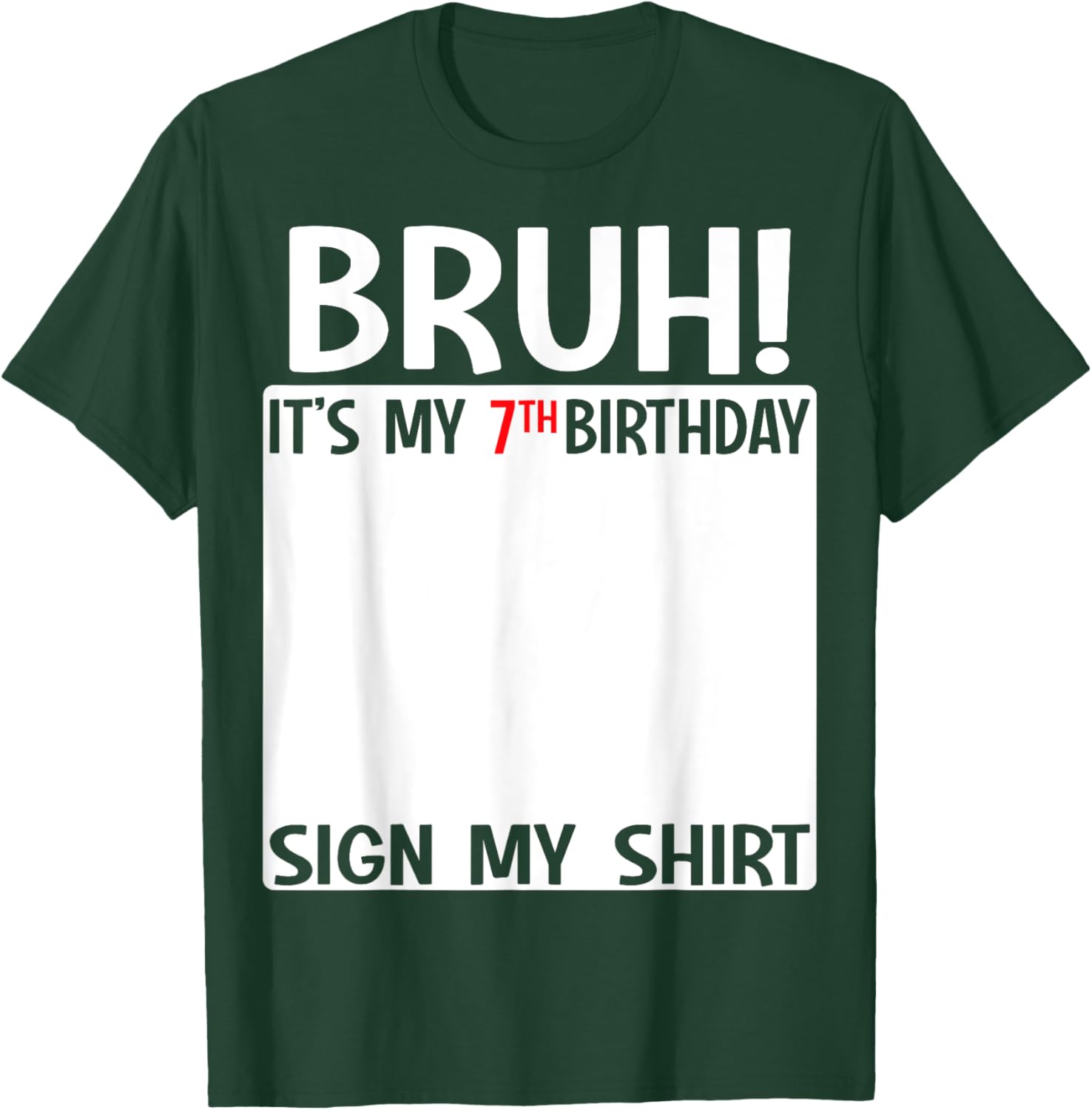 Fun 7th Birthday T-Shirt for Kids Bruh Sign Design Perfect for Celebrations - 15