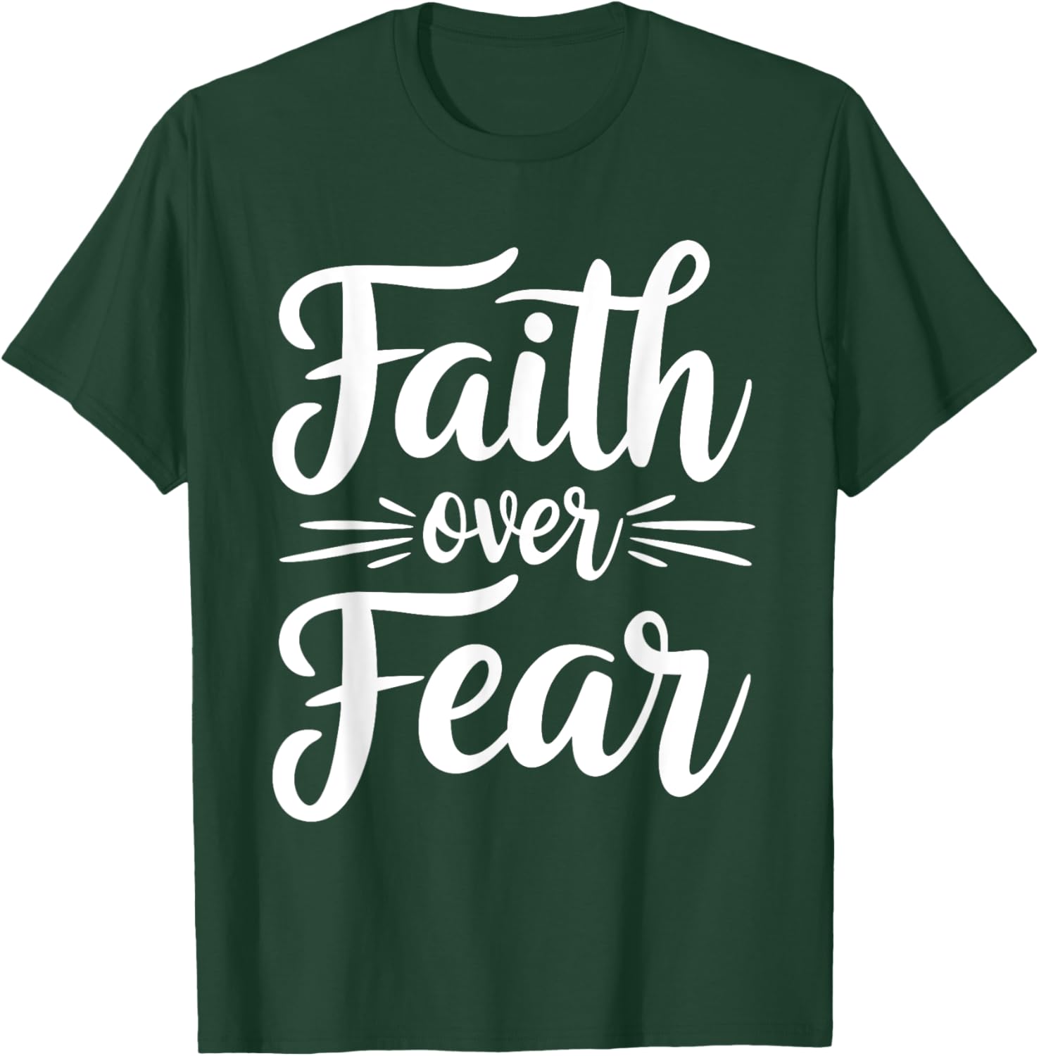 Faith Over Fear Inspirational Black T-Shirt for Adults - Short Sleeve - 15