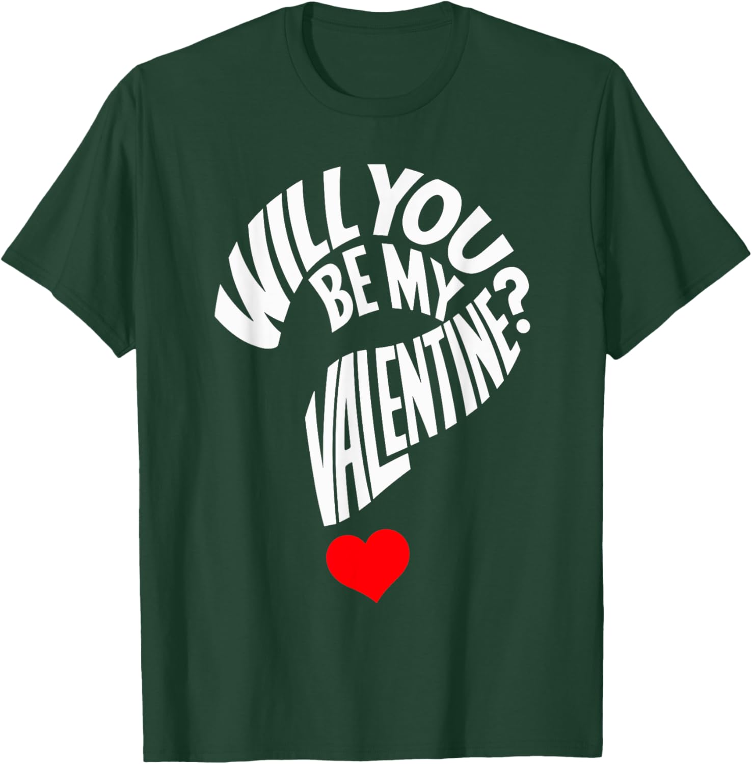 Cute Will You Be My Valentine Heart T-Shirt for Men, Women, and Kids - 13
