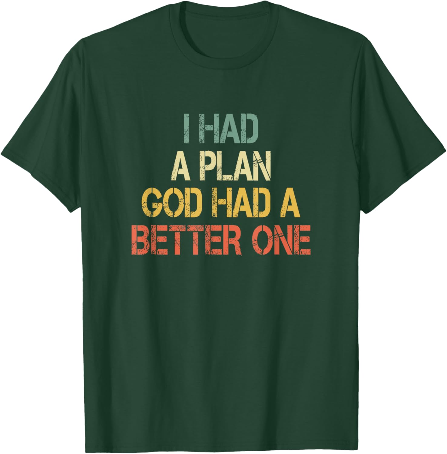 Retro Christian Faith T-Shirt I Had Plans God Had Better One Jesus - 2