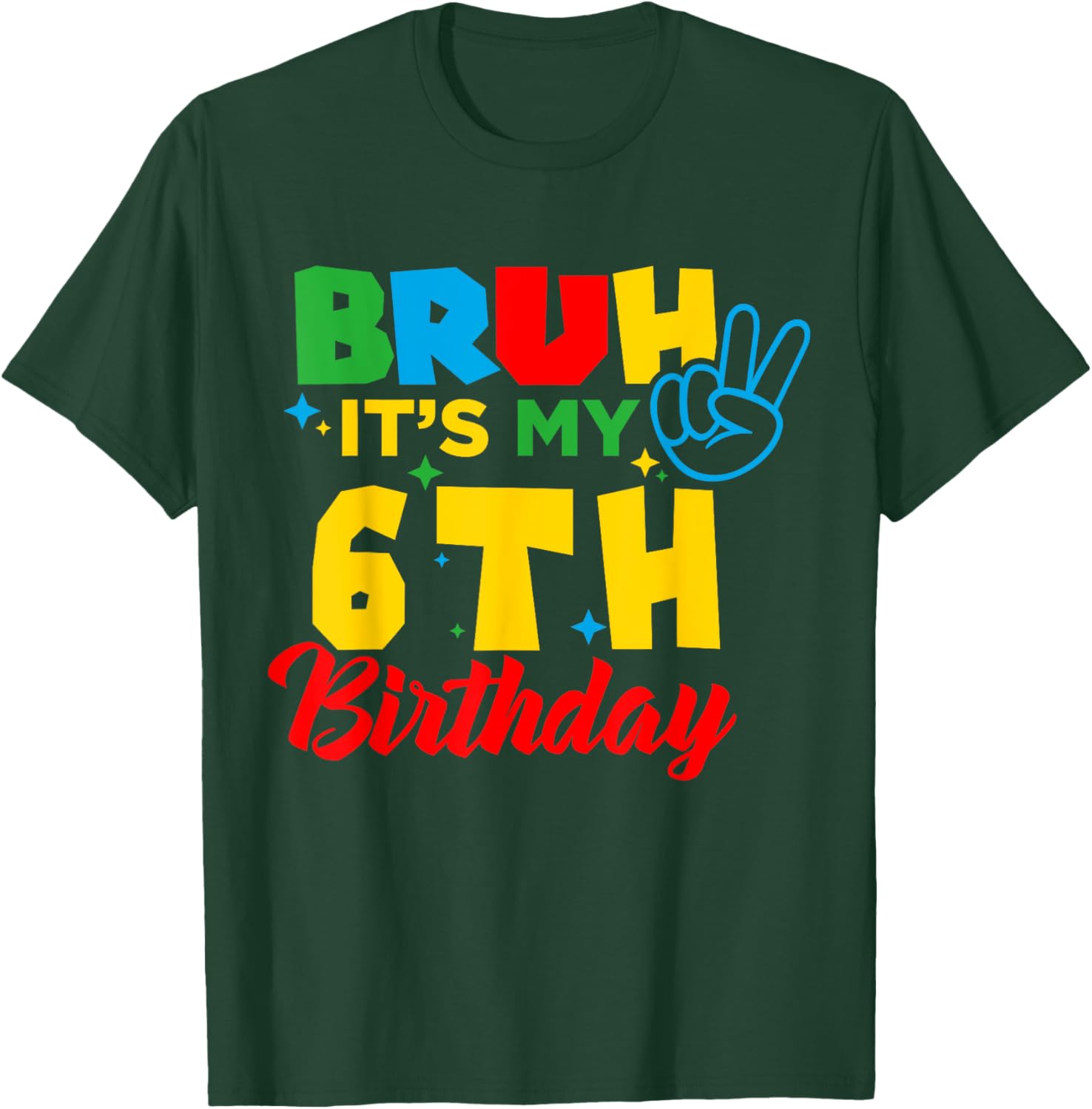 Bruh I'm 6 Gamer Bro T-Shirt for Fun 6th Birthday Celebration - 10