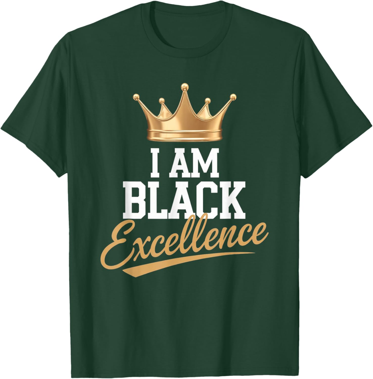 I AM BLACK EXCELLENCE Motivational Afro History T-Shirt for All Ages - 1